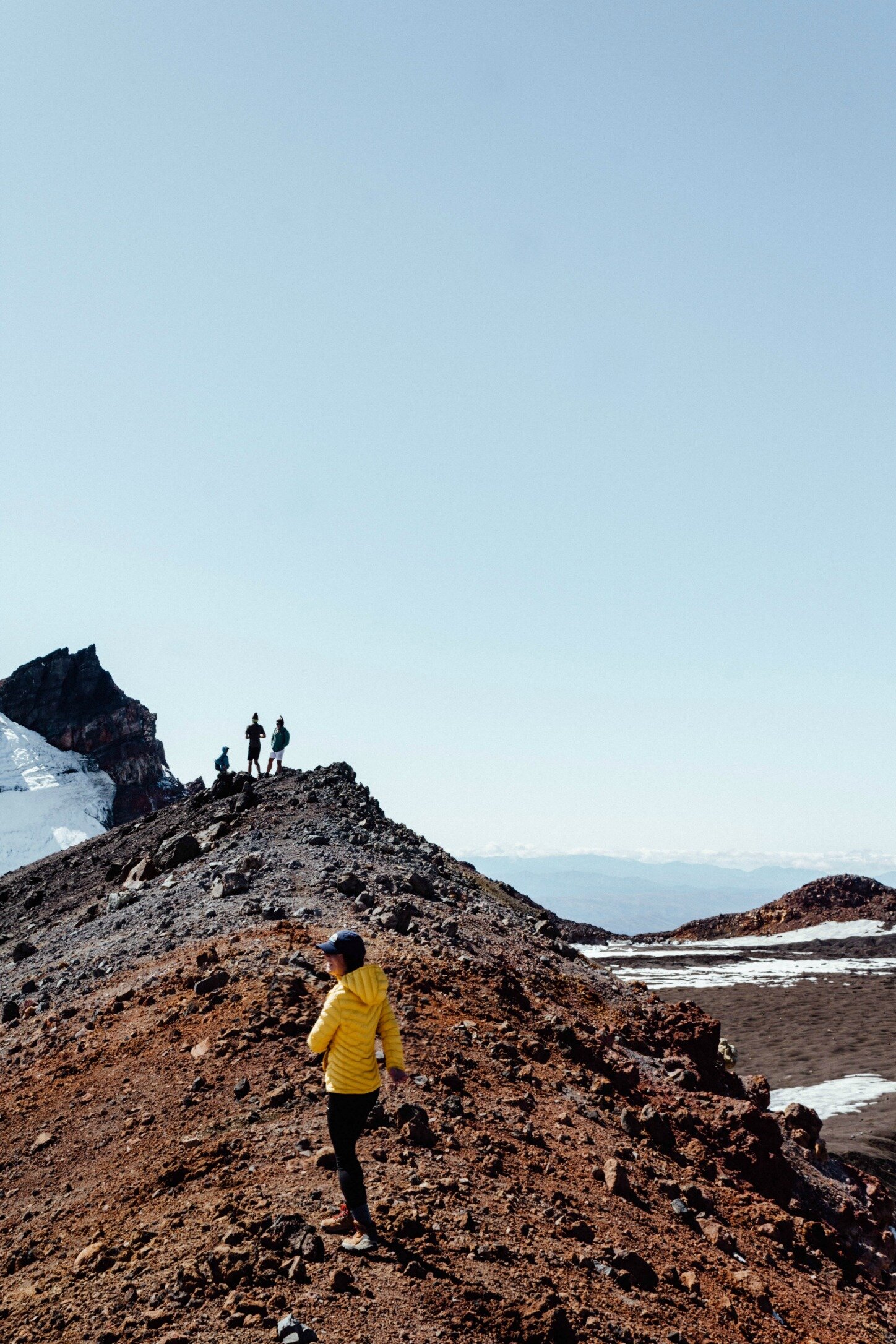 hiking to the top of Mount Ruapehu, New Zealand