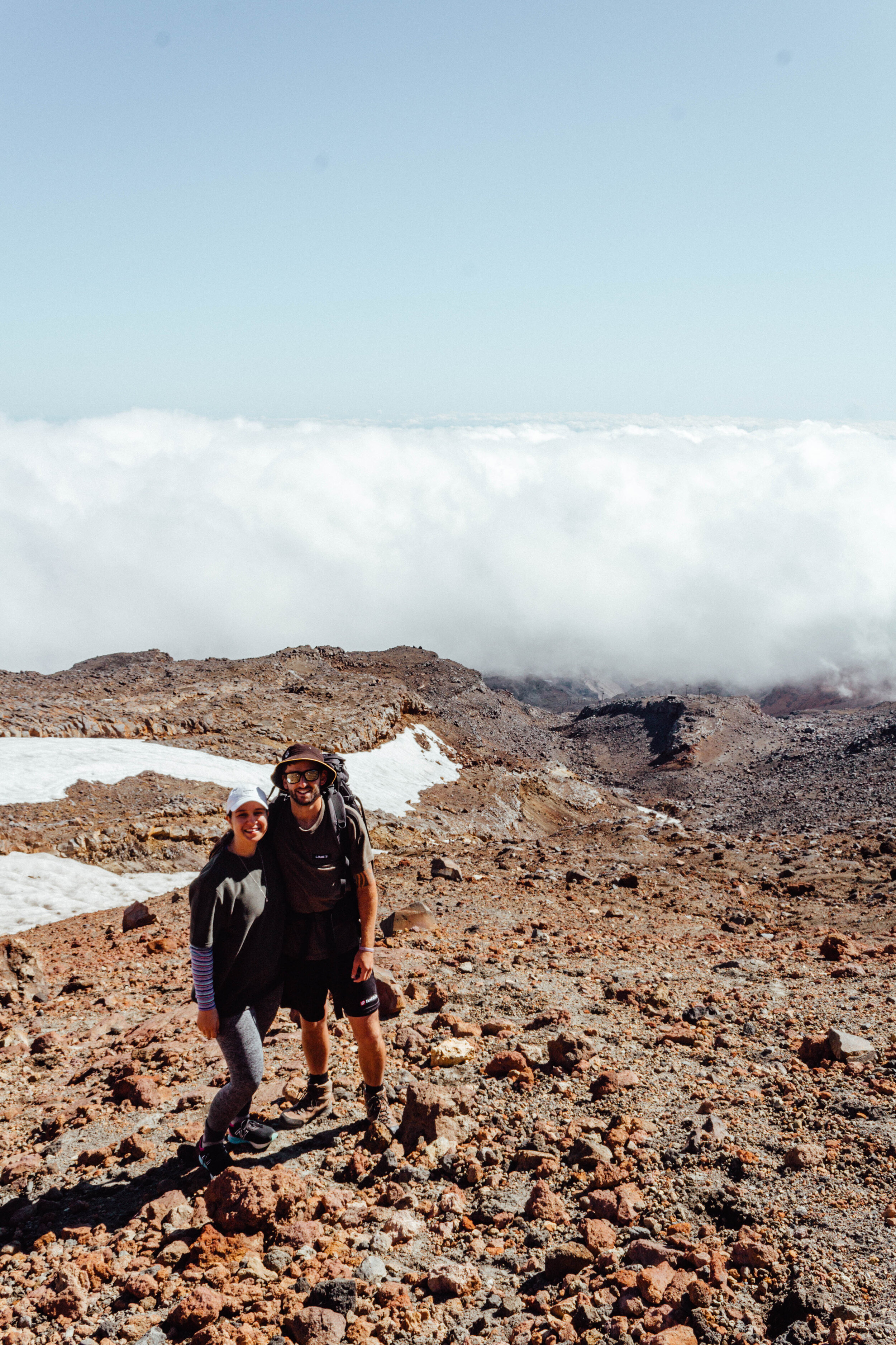 hiking with friends up Mount Ruapehu, New Zealand