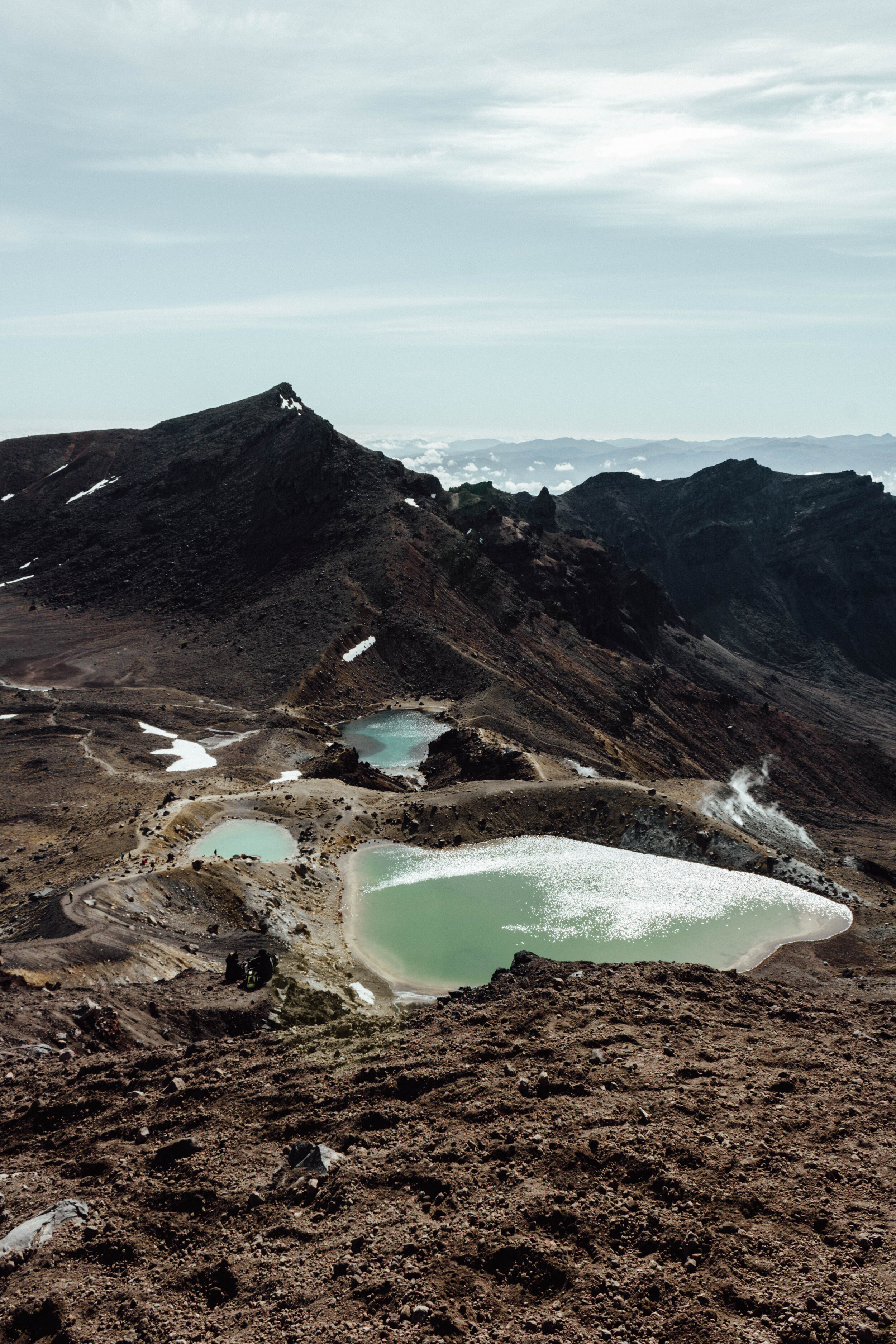 The water pools along the Tongariro crossing, New Zealand