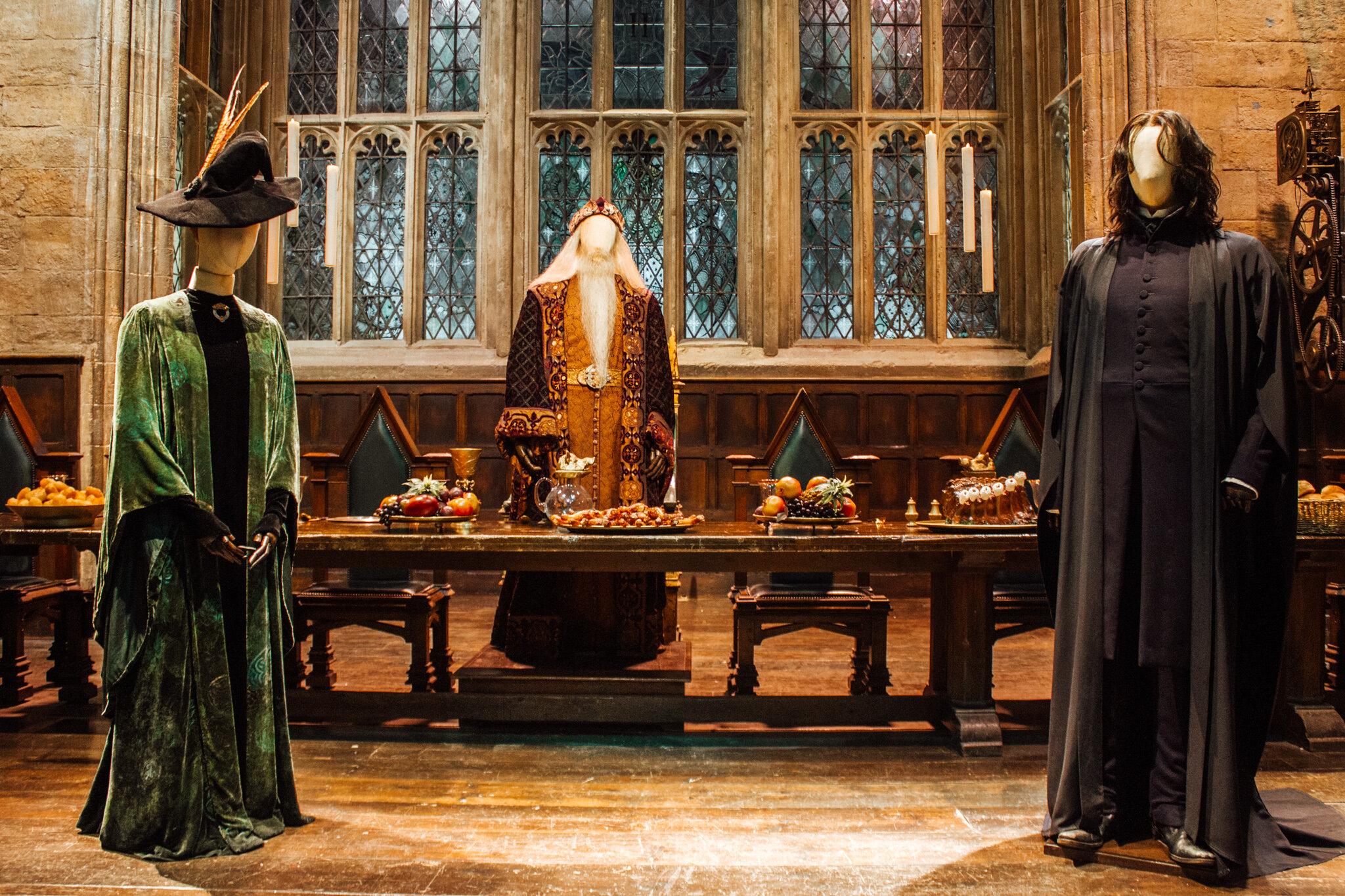 the great hall at Harry Potter Studios in the UK