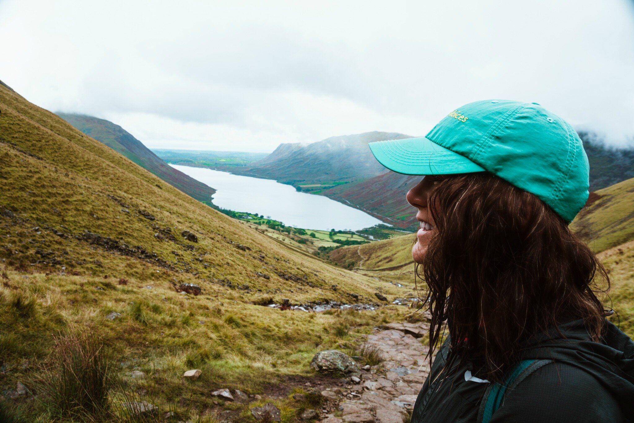 hiking up Scafell Pike, England