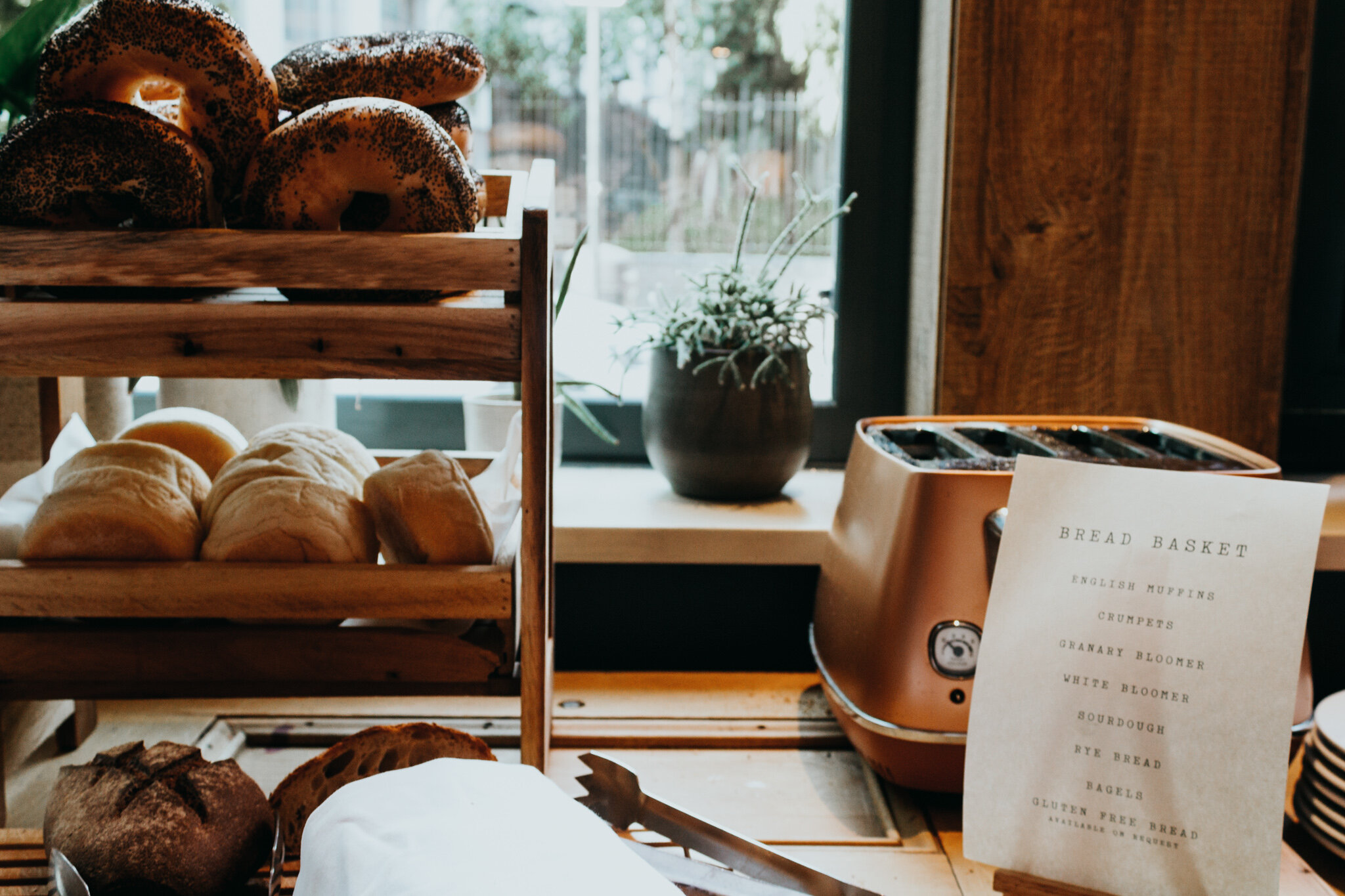 bread options at Corner Hotel London 