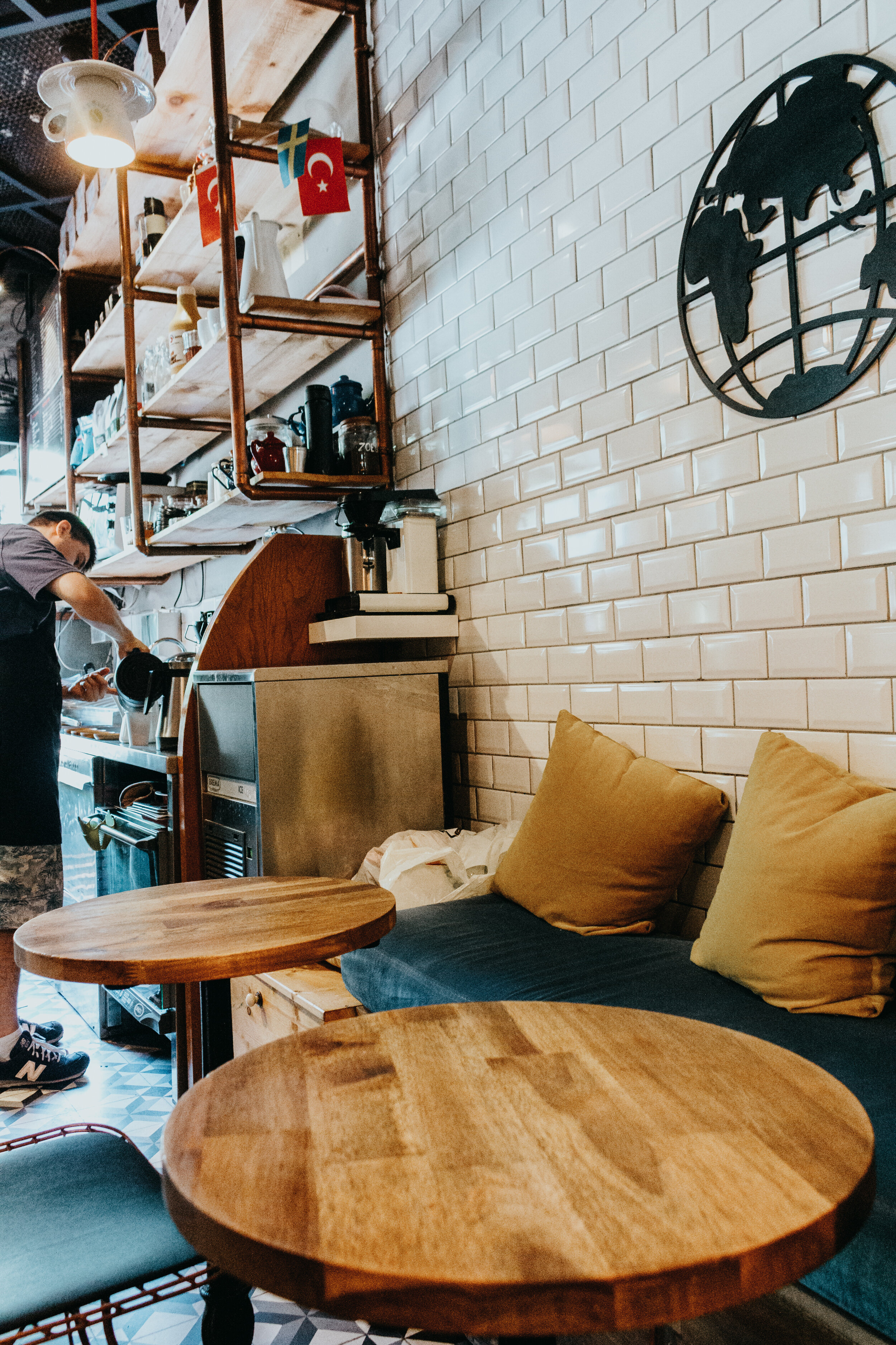 modern cafe interior, Istanbul, Turkey