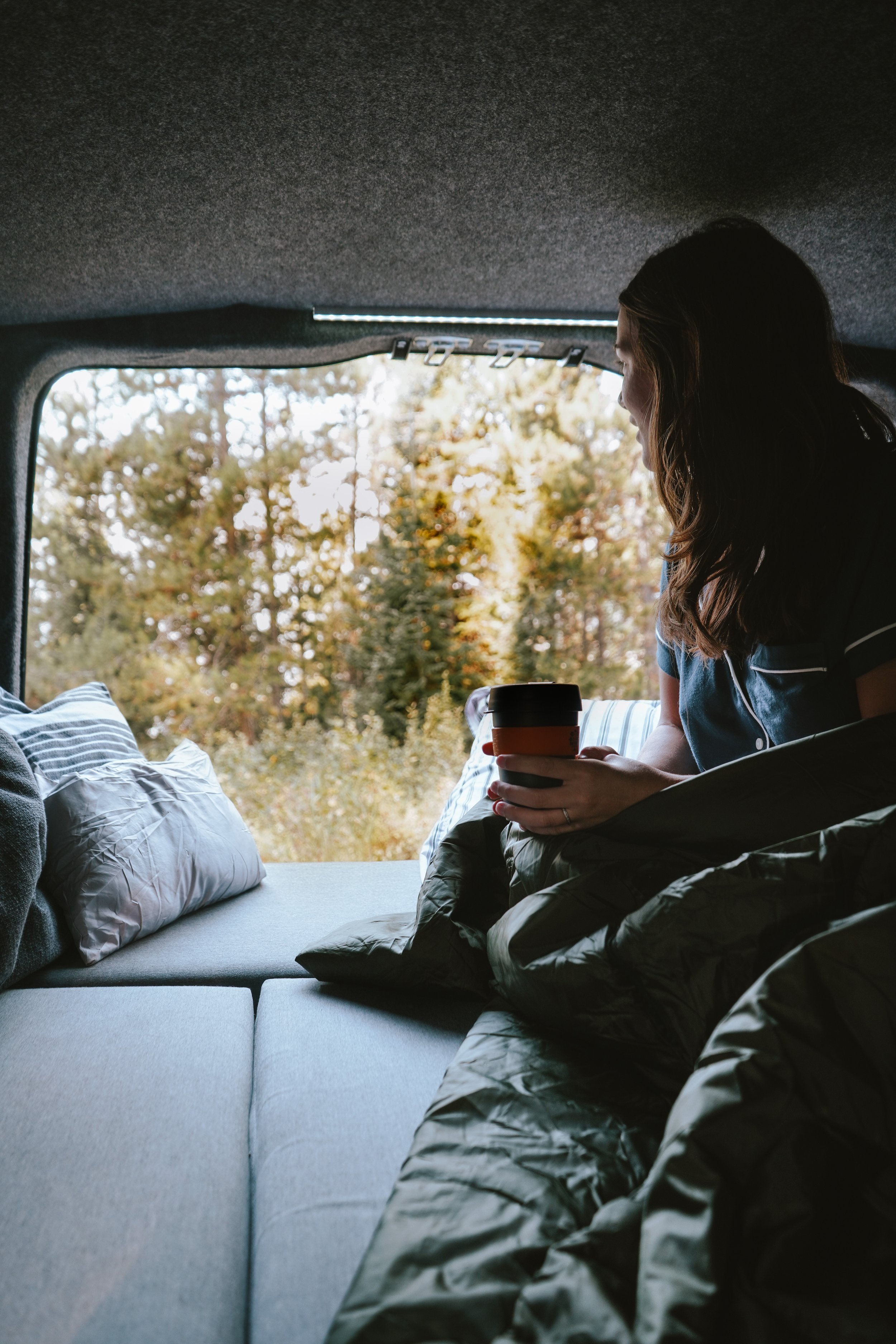 sleeping in a campervan in USA