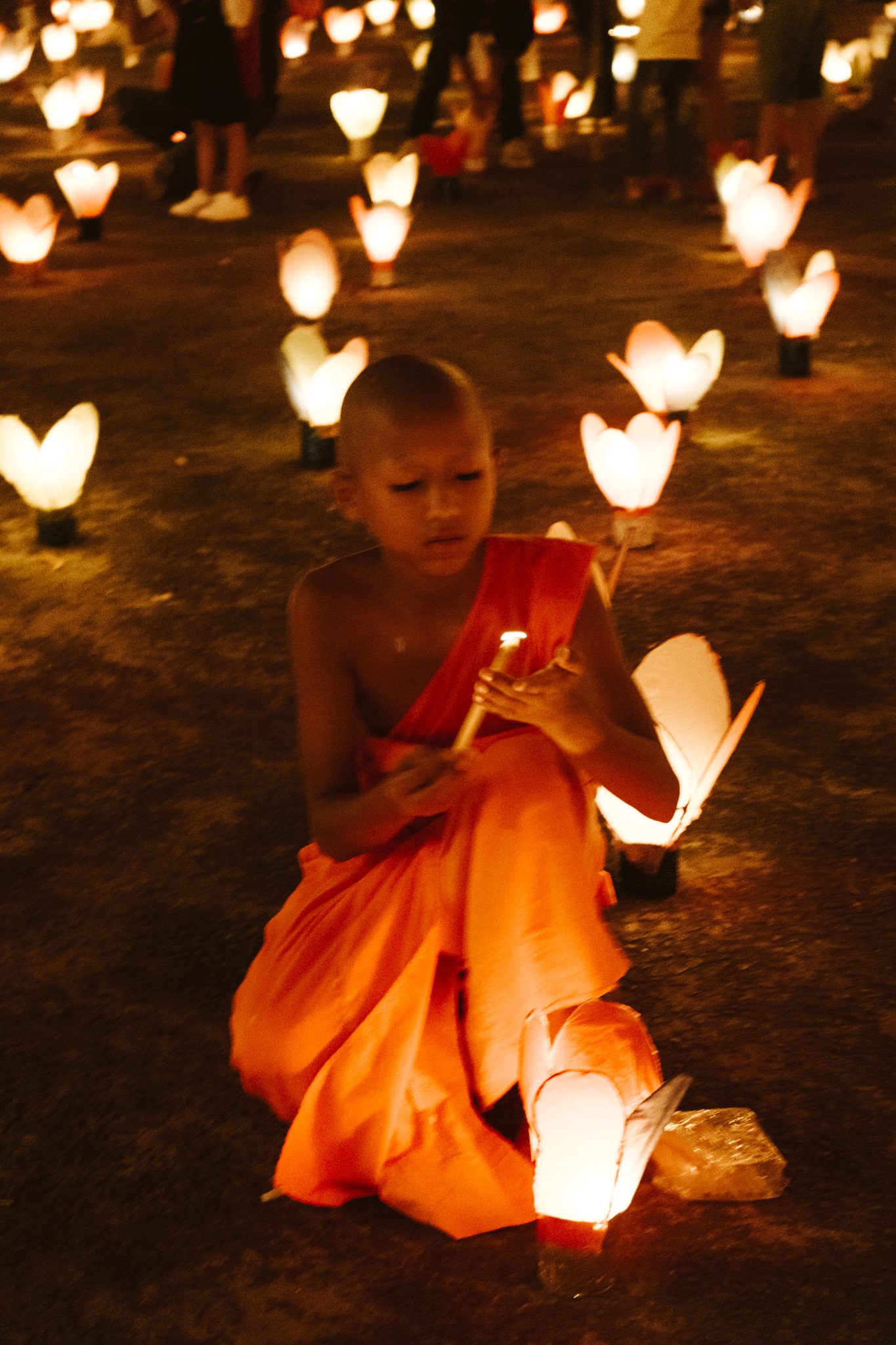 a young novice during candlelight festival