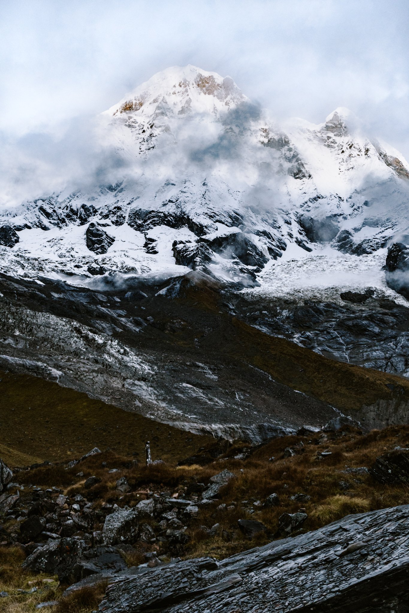 view of Annapurna peak at Annapurna Base Camp