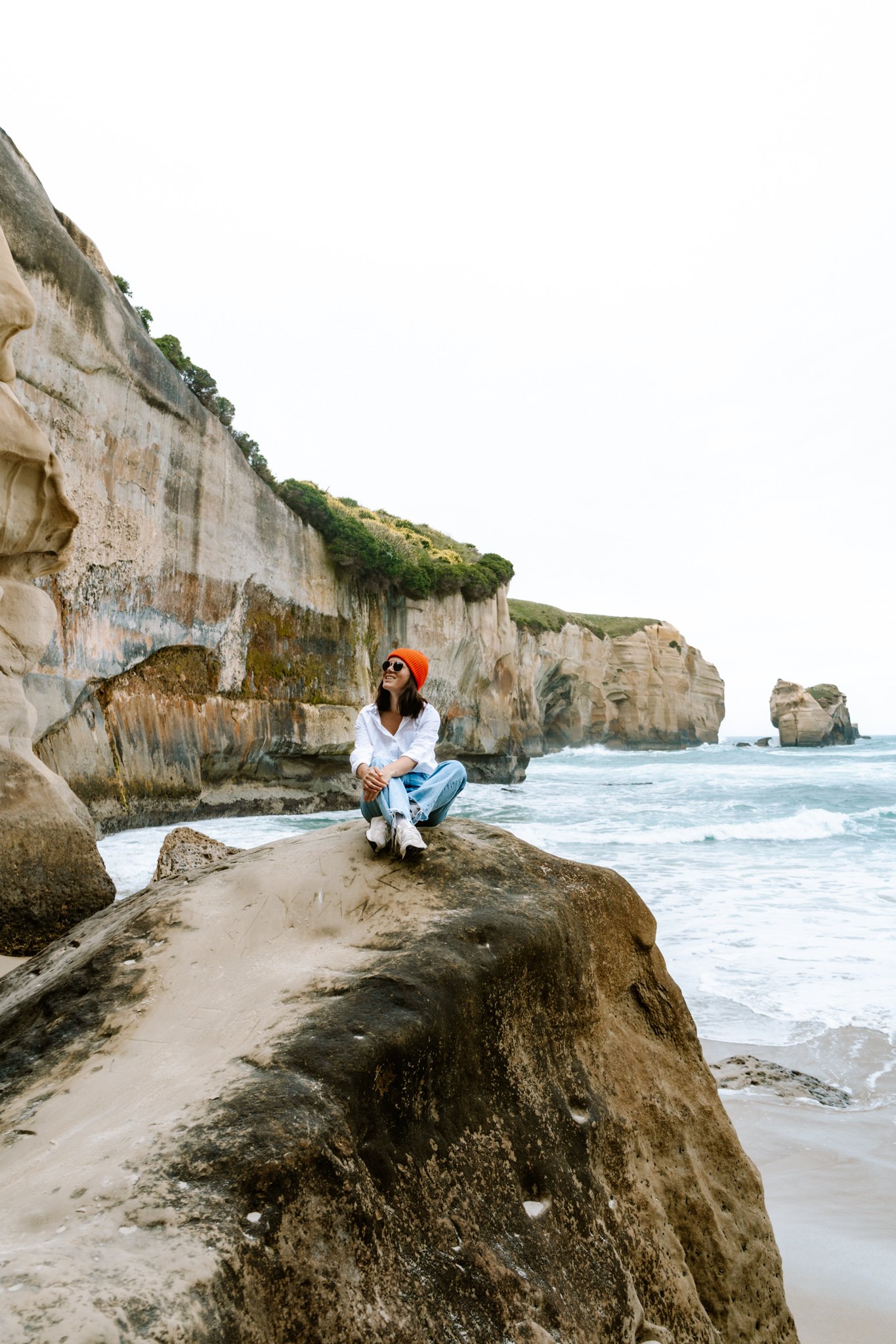 Tunnel beach coastline in Dunedin