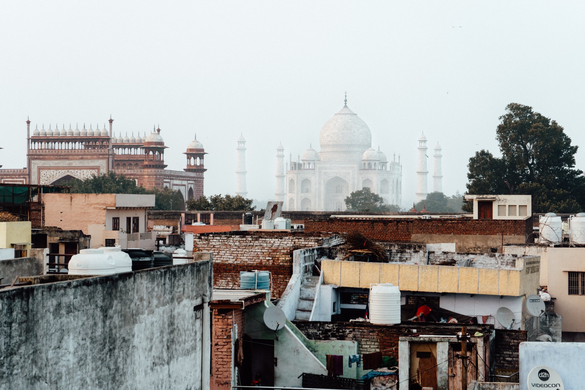 rooftop view of Taj Mahal, Agra