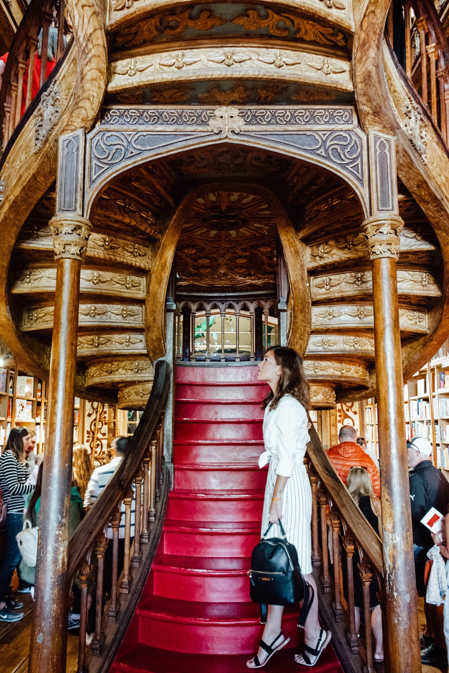 inside the famous bookshop in Porto, Portugal