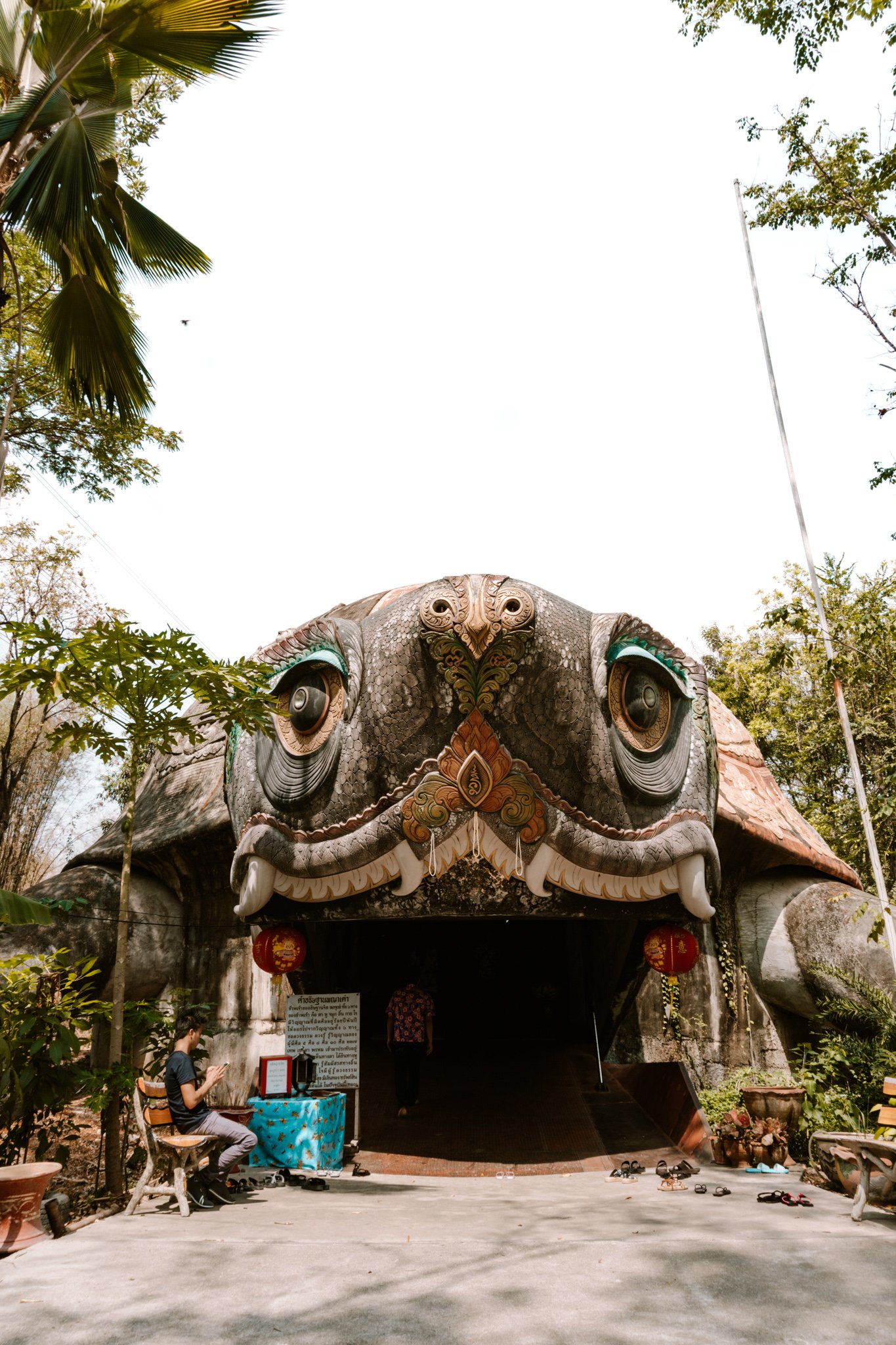 a turtle entrance at Wat Samphran