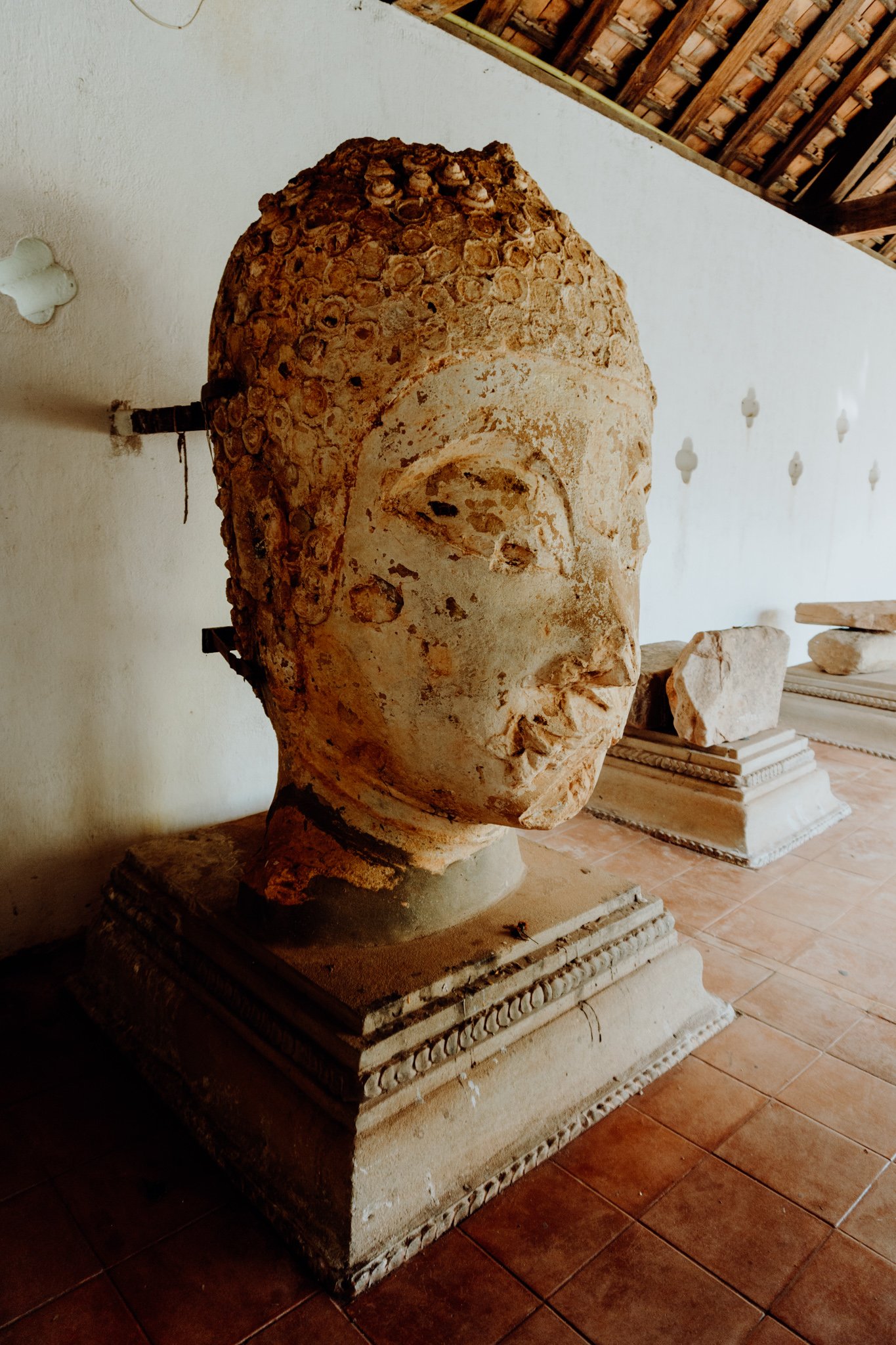 Buddha head statue in Vientiane, Laos