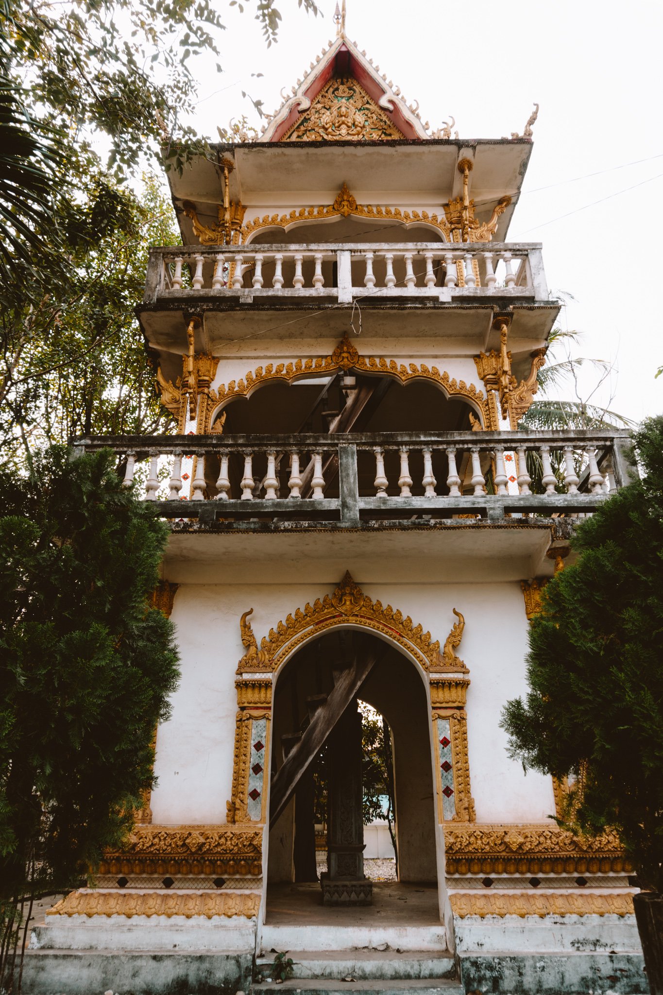 a temple entrance in Vientiane, Laos