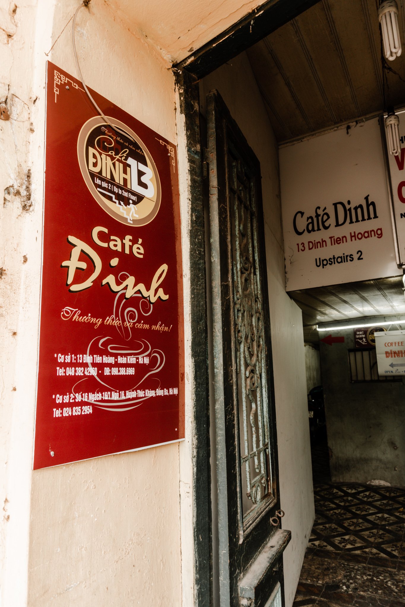 Cafe Dinh entrance, Hanoi, Vietnam