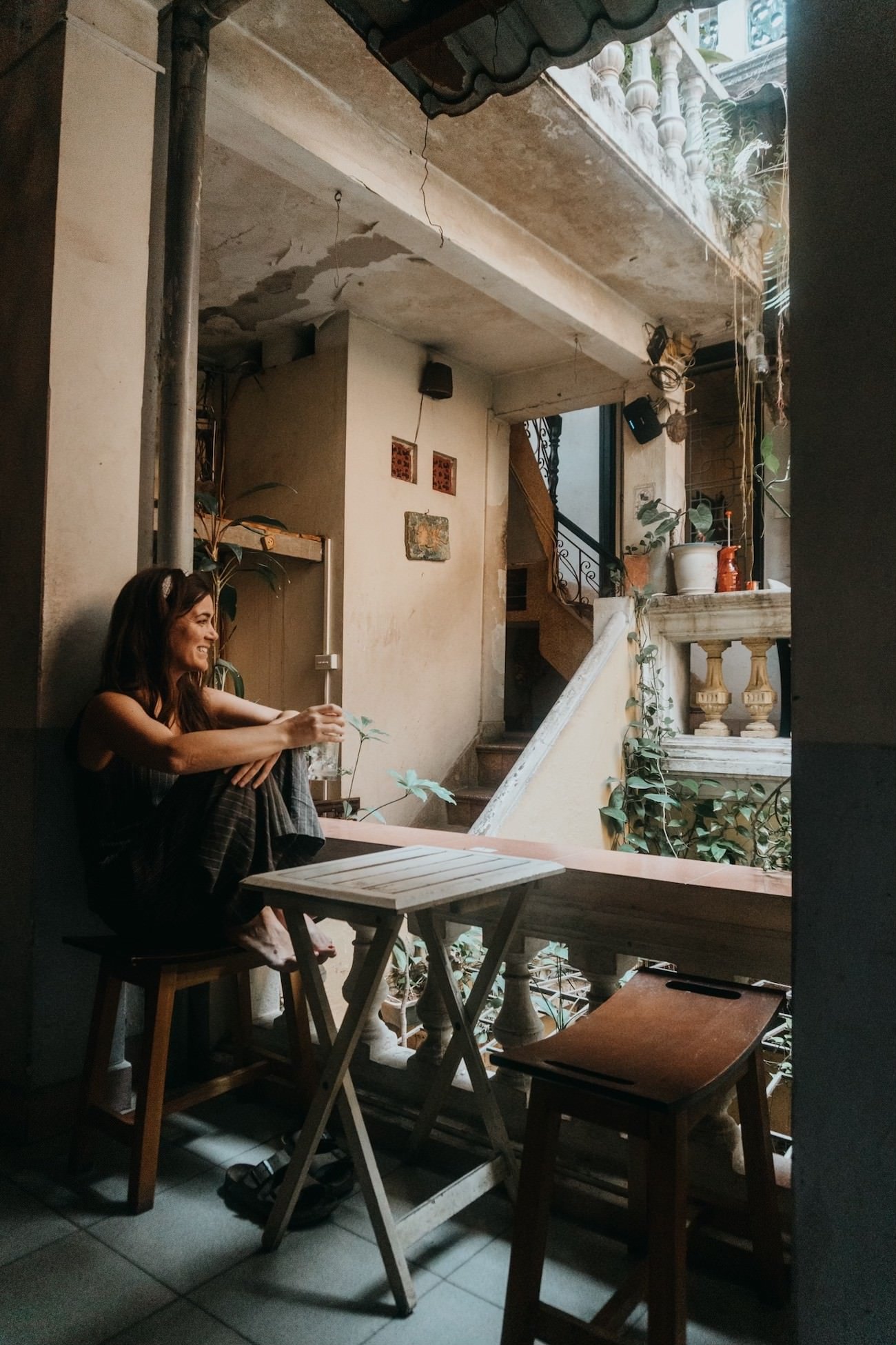 cafe interior in Hanoi, Vietnam