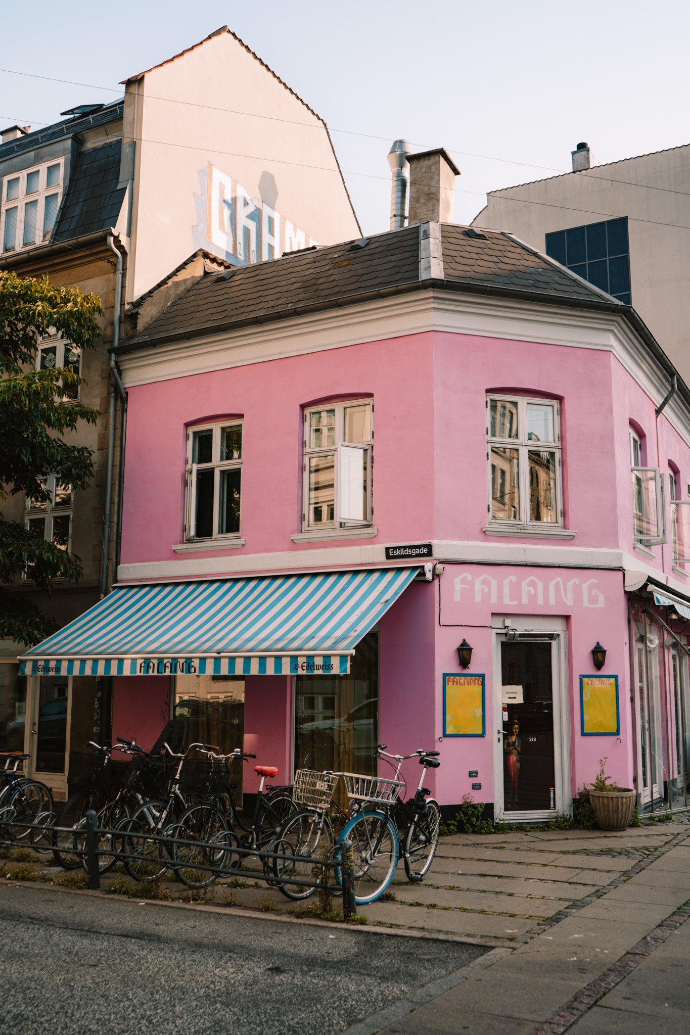 pink street corner in Copenhagen