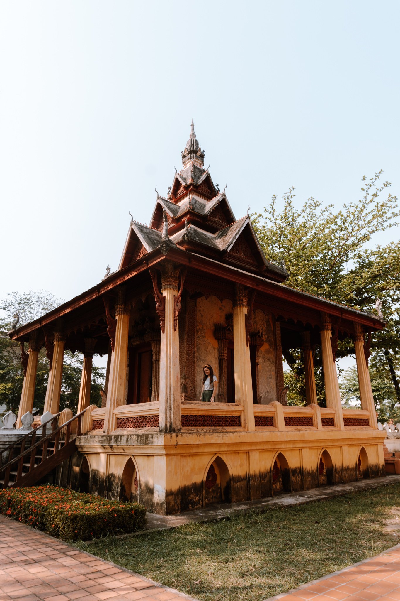 a temple in Vientiane, Laos