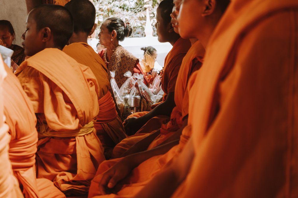 Monks meditating in Luang Prabang