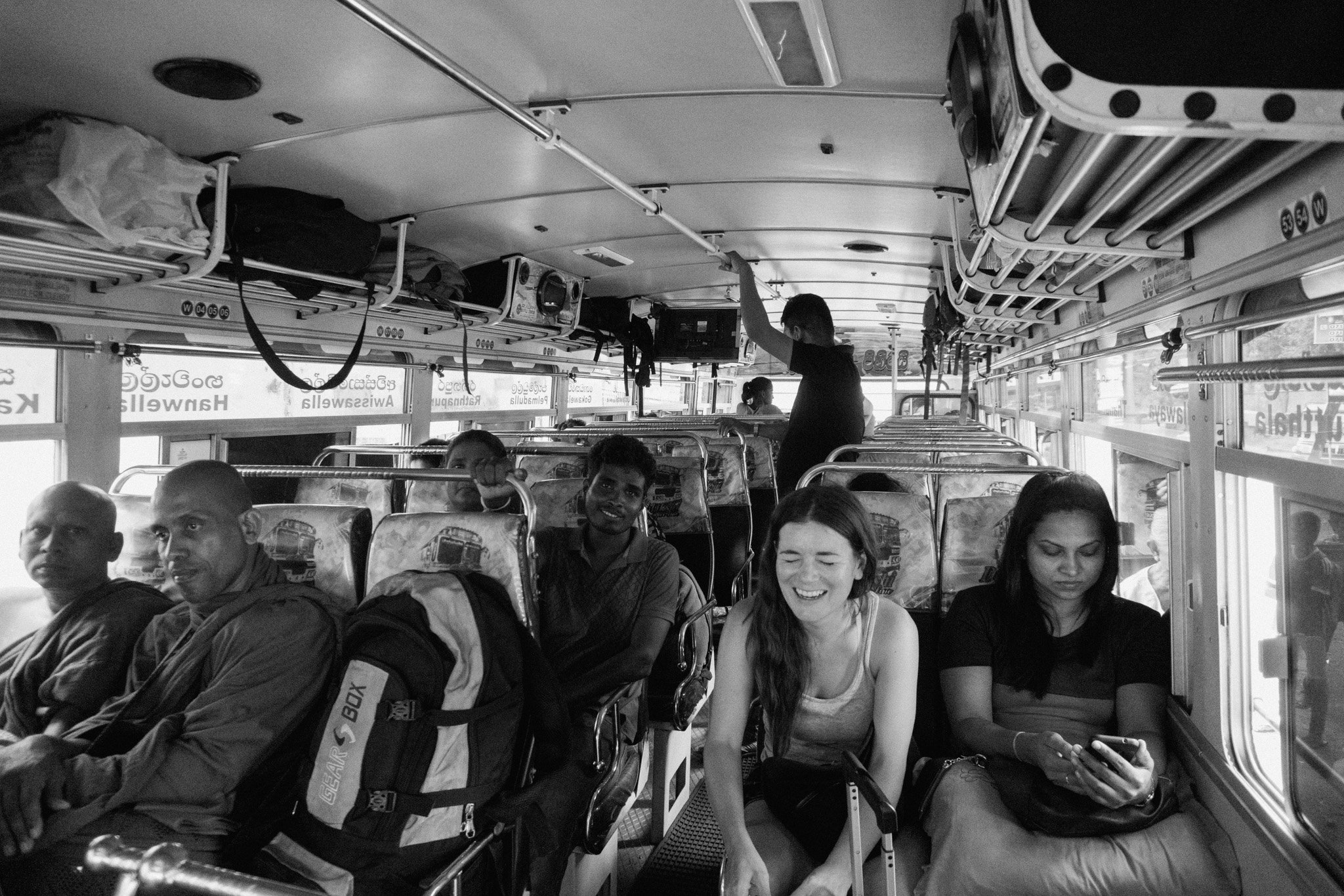 Travelling on a local bus through Sri Lanka