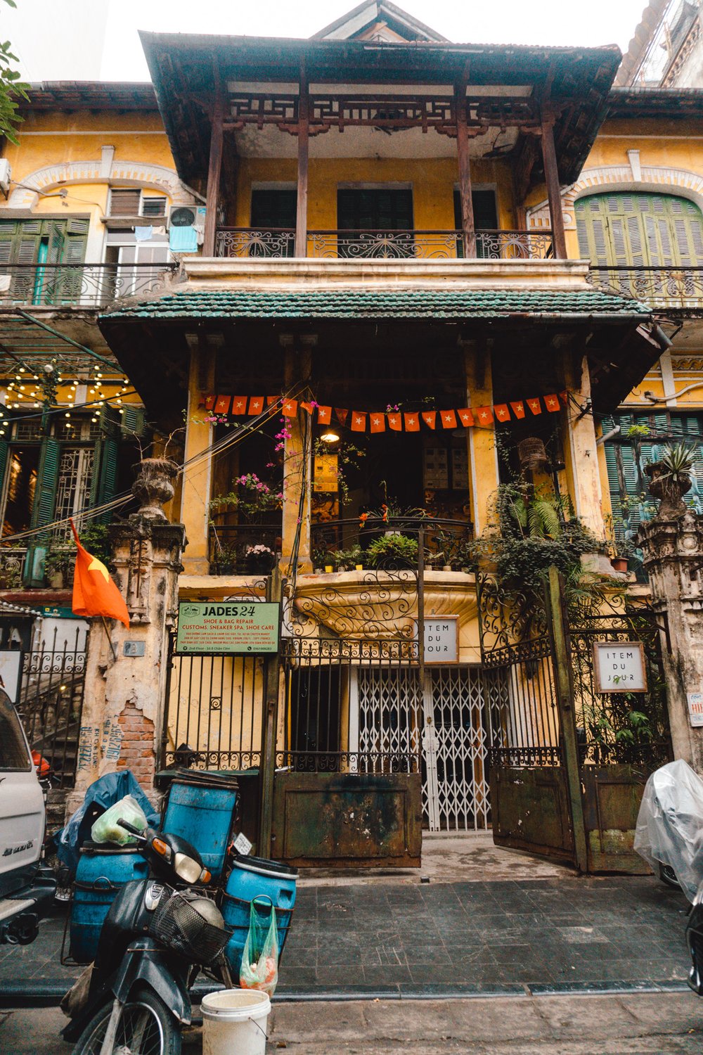 cafe exterior in Hanoi