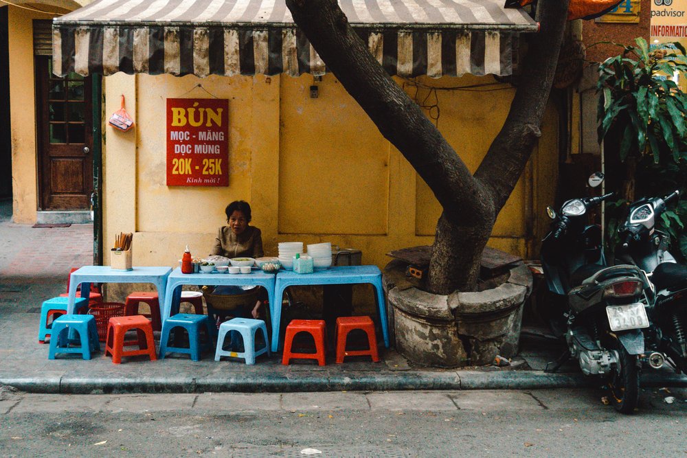 streetside local coffee shop, Hanoi, Vietnam