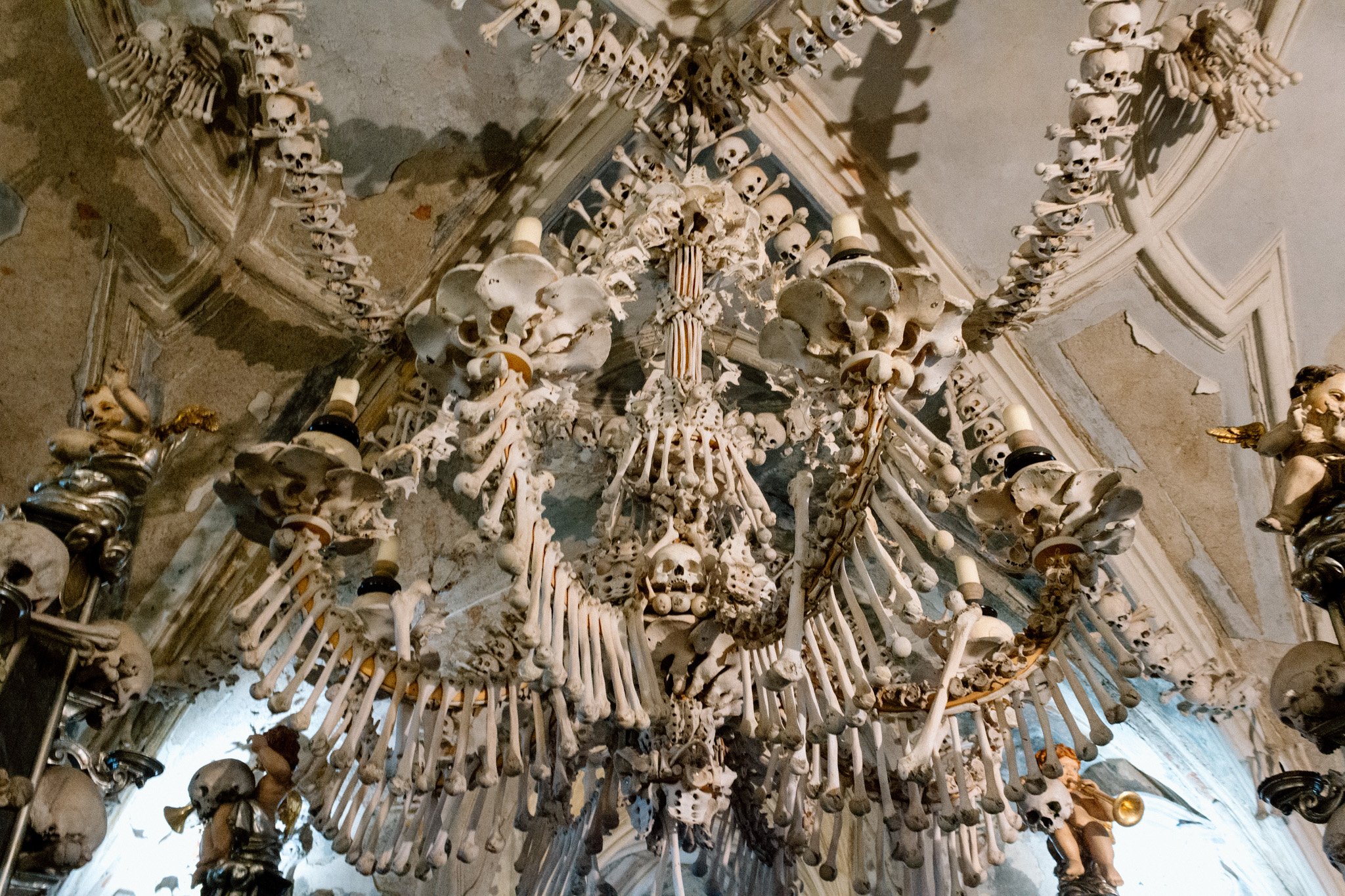 bone chandelier in Bone Church, Kutna Hora