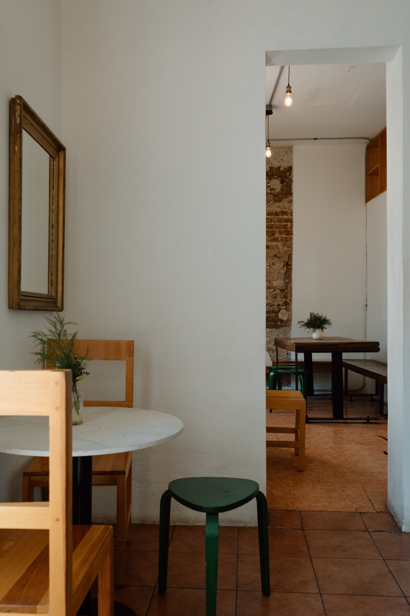 airy interiors of Yegole cafe in Oaxaca