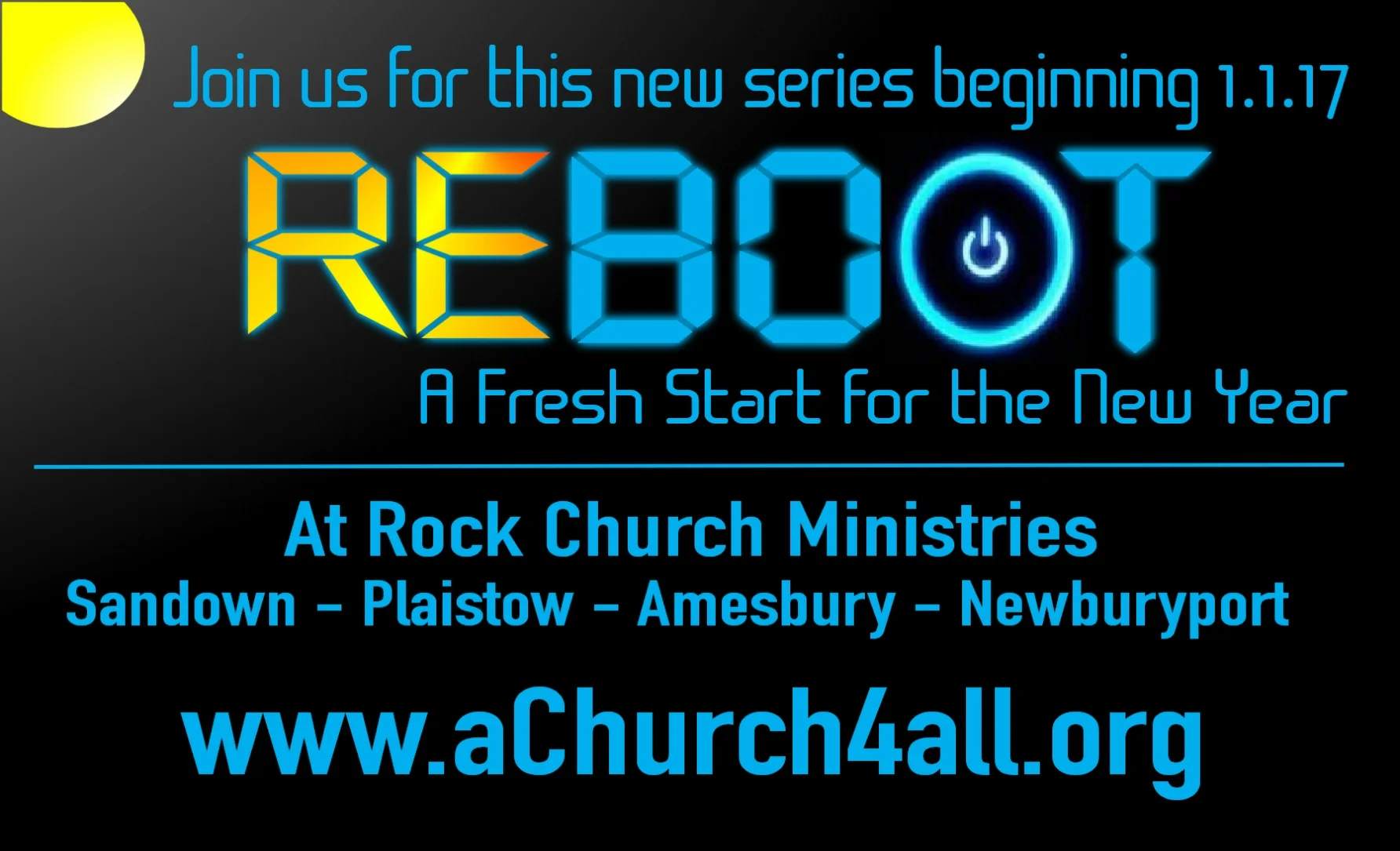 Join us for our new January teaching series: REBOOT!