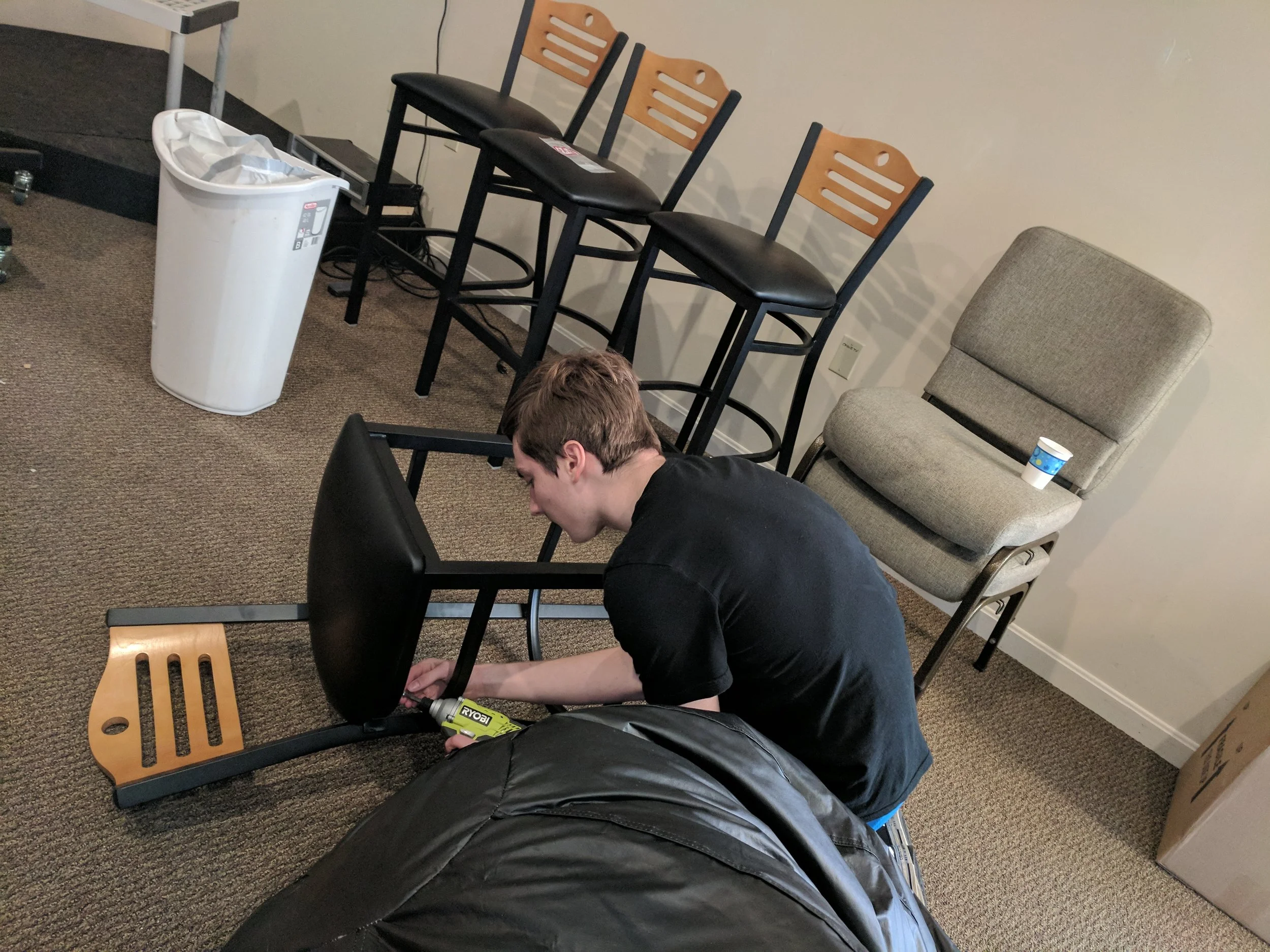 Ricky helping out with the build out for "Grounded" our new youth drop in space in Plaistow.