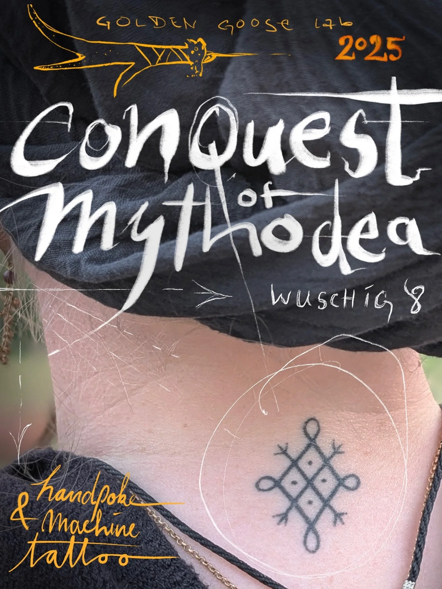 From Aug 5-9th I will be at the ConQuest 25 @realms_of_mythodea and handpoke some fresh new little flashies (5x5cm). I am looking forward for you, there are some last free slots ;) 🔥
(First pic handpoke tattoo healed one year)
.
#spiegelblatt #golde