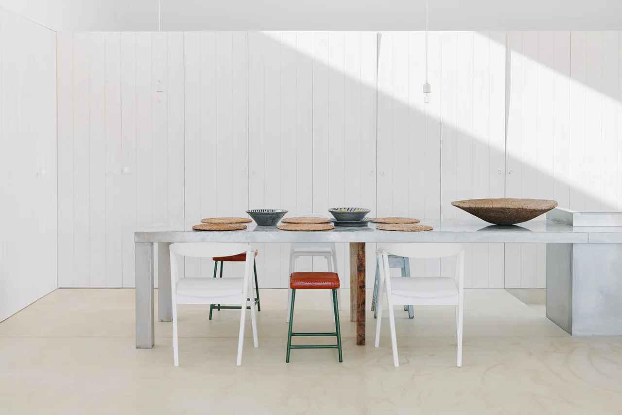 Natural light drawn in from the skylights in the main social area.