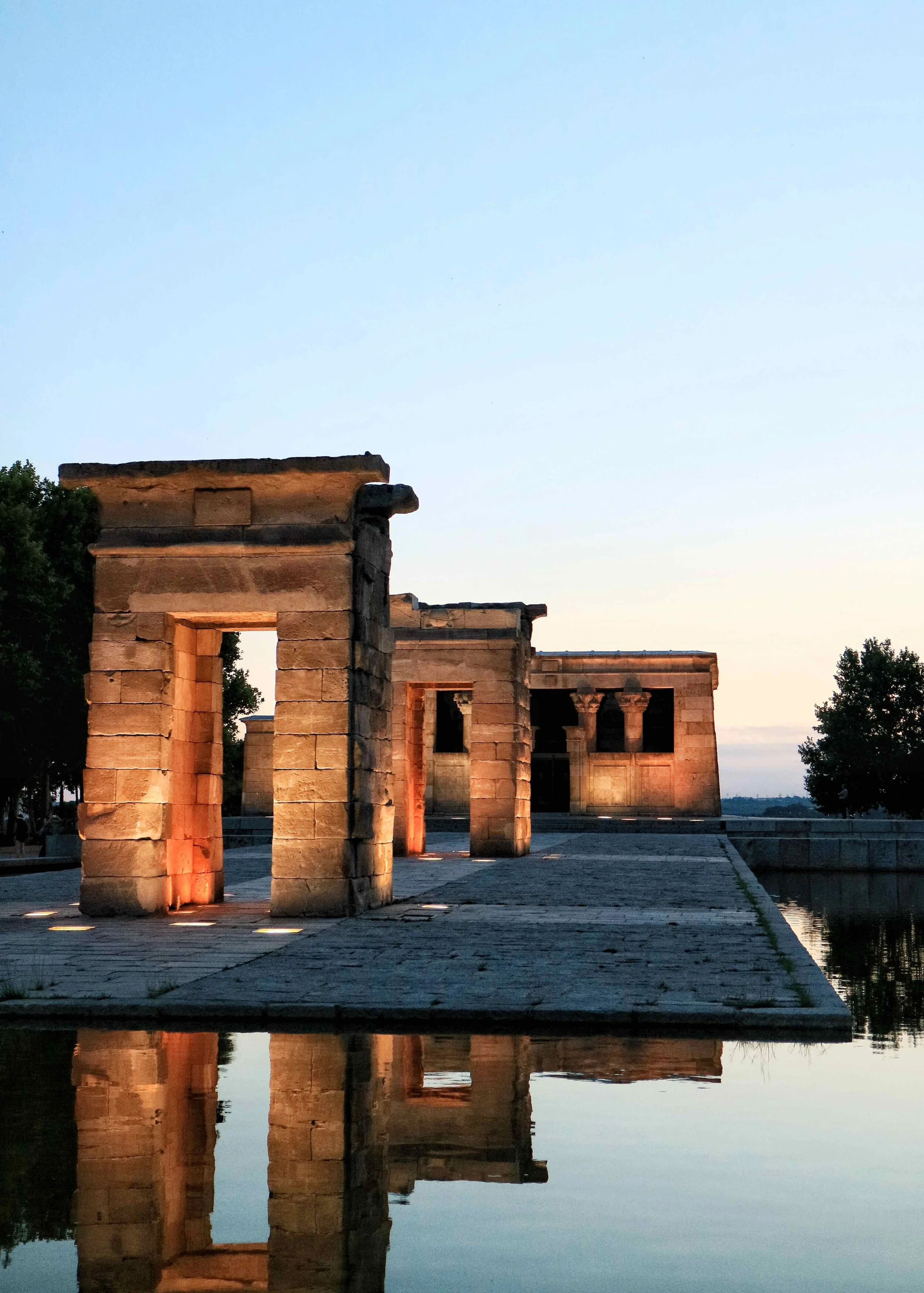 Temple of Debod at sunset.