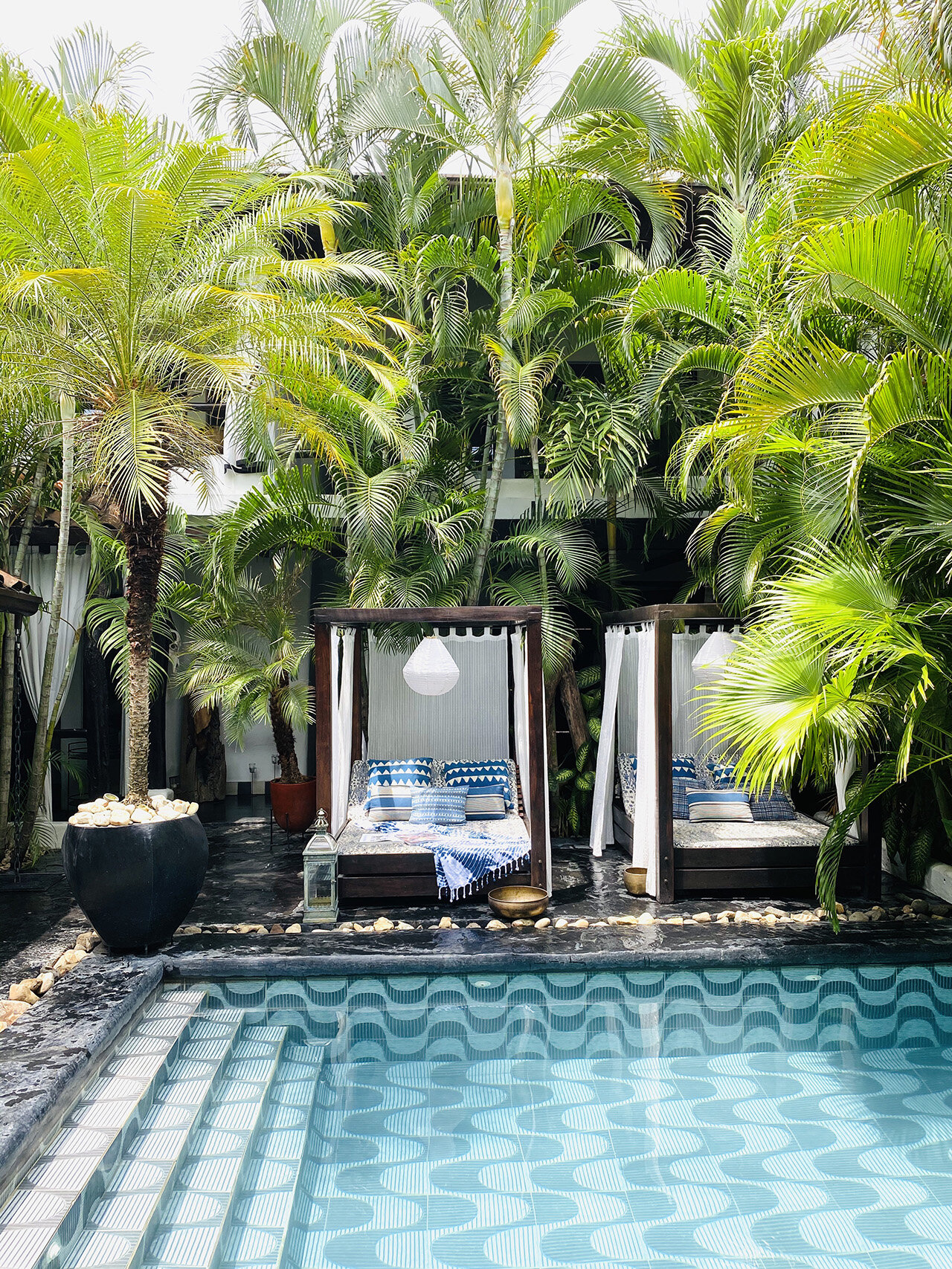 outdoor cabanas by pool on Staycation Series Tribal Hotel In Nicaragua Presents A Lush Retreat In Central America Pendulum Magazine