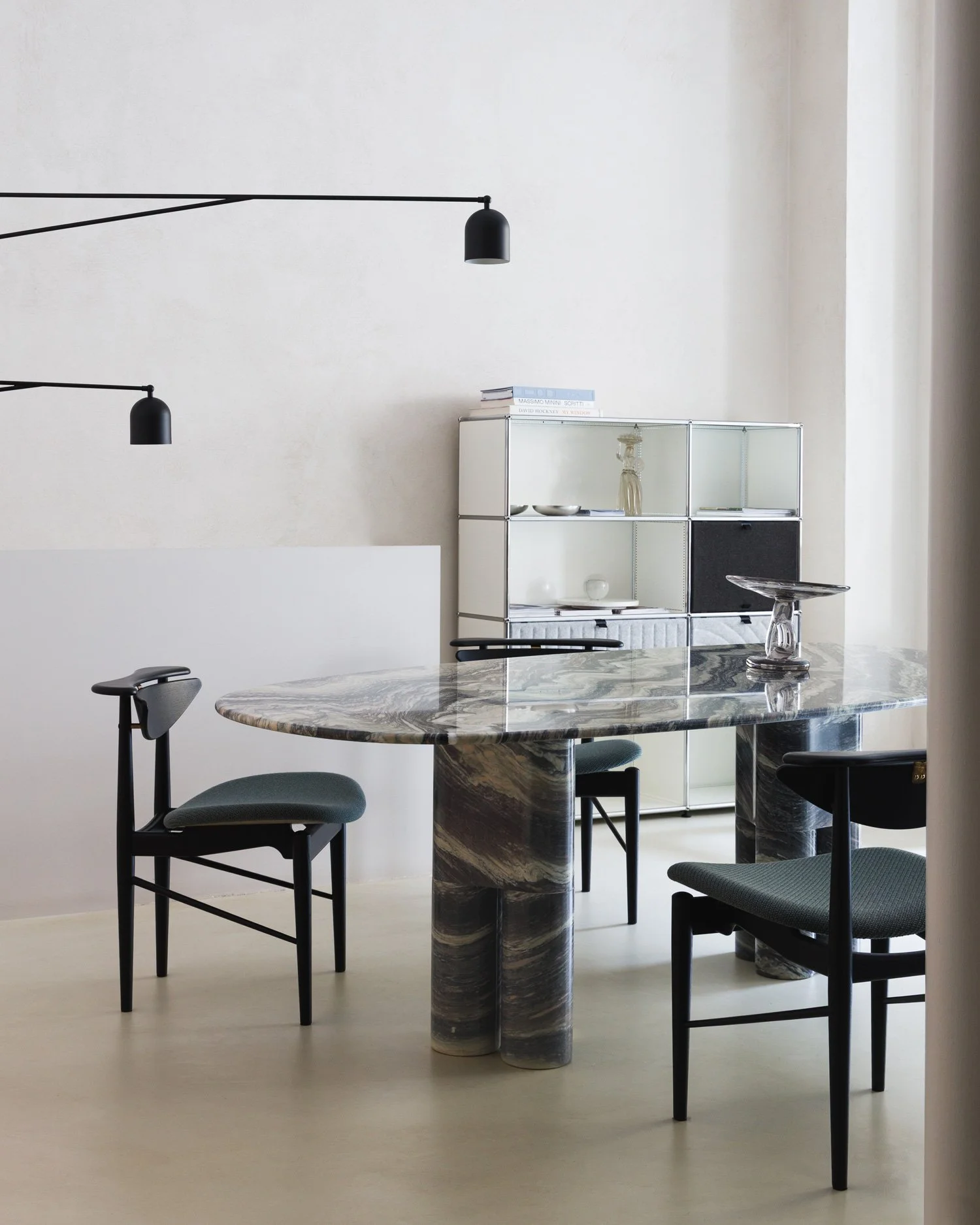 GHIDINI1961 TRIA TABLE || Green Cipollino Marble Table Turns Stone Into Sculpture