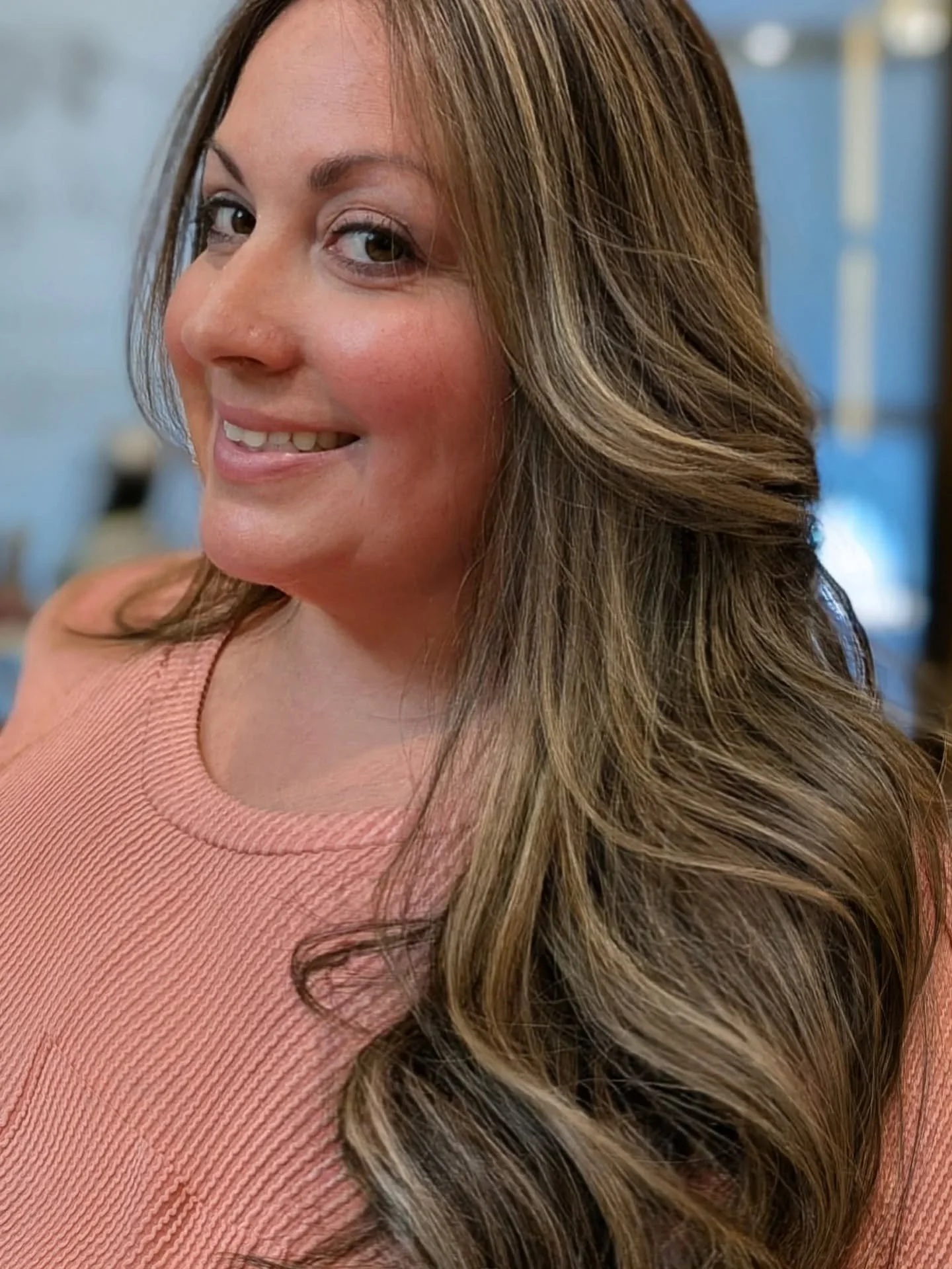 Love this granola gloss on this balayaged beauty!