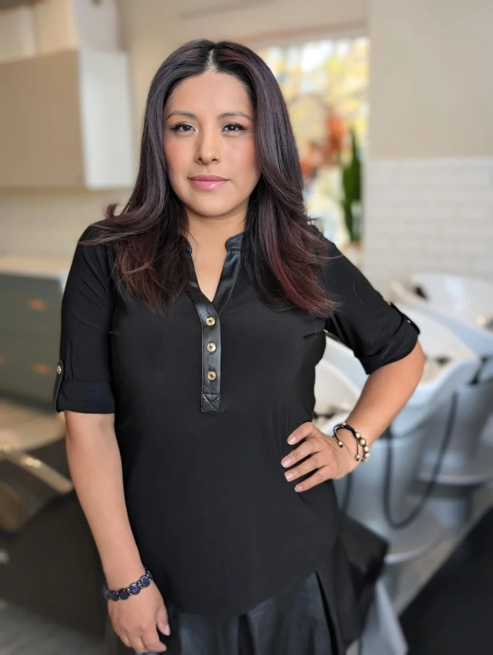 Luz Sillerico, hair stylist at Wylde + Lowe Salon in Andover, MA