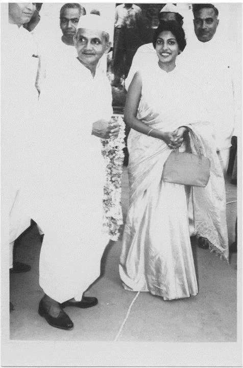 MS. SANTOSH LAL with the then prime minister of india, lal bahadur shastri