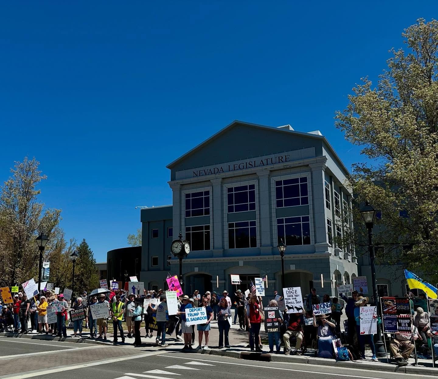 Went out on Saturday for the protest in Carson City. Honestly, my favorite place to be these days is at one of these demonstrations. The fear and dread that weighs on me constantly lifts when I&rsquo;m surrounded by so many people that care. And the 
