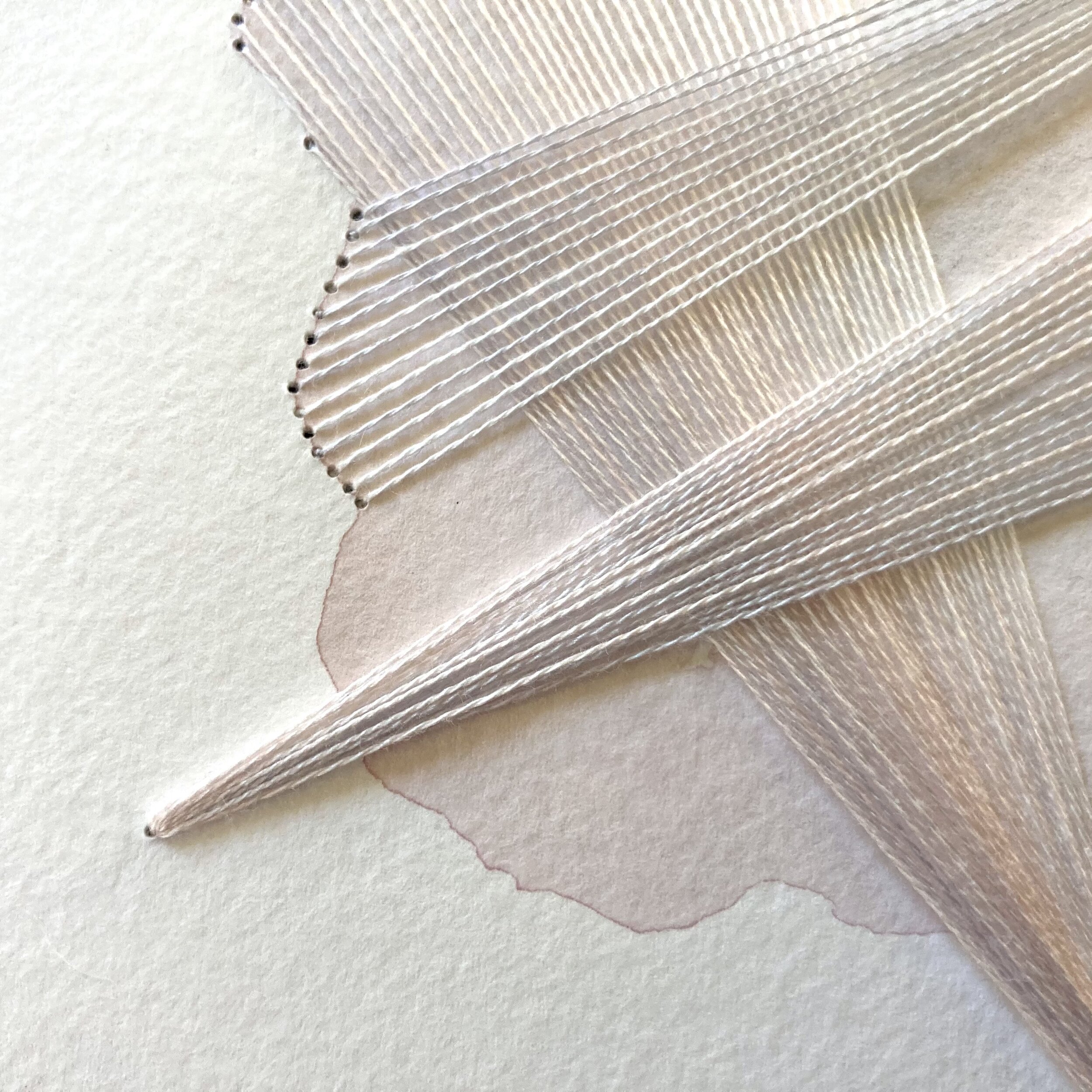 Watercolor and Embroidery in Pearl--detail 2