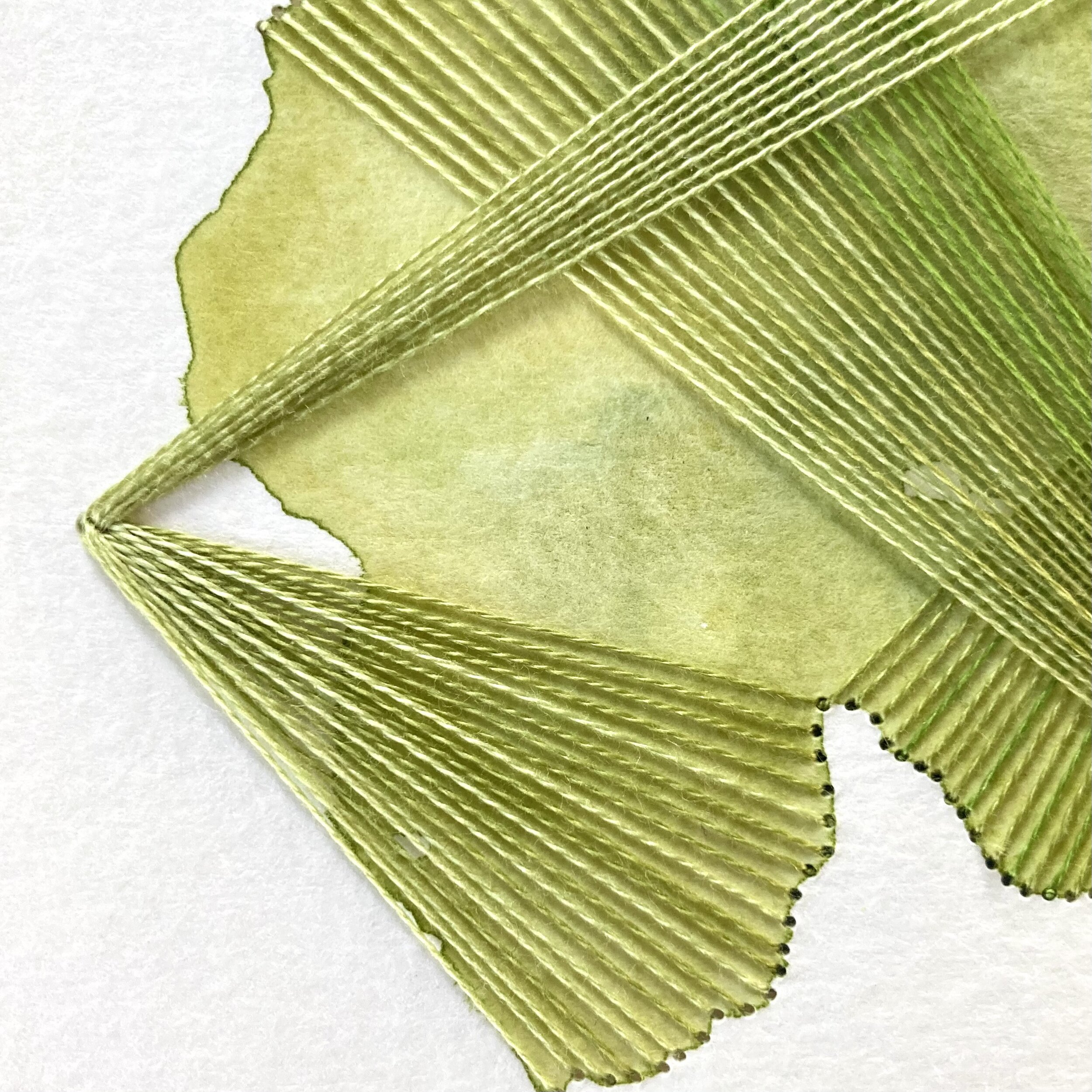 Watercolor and Embroidery in Peridot--detail 2