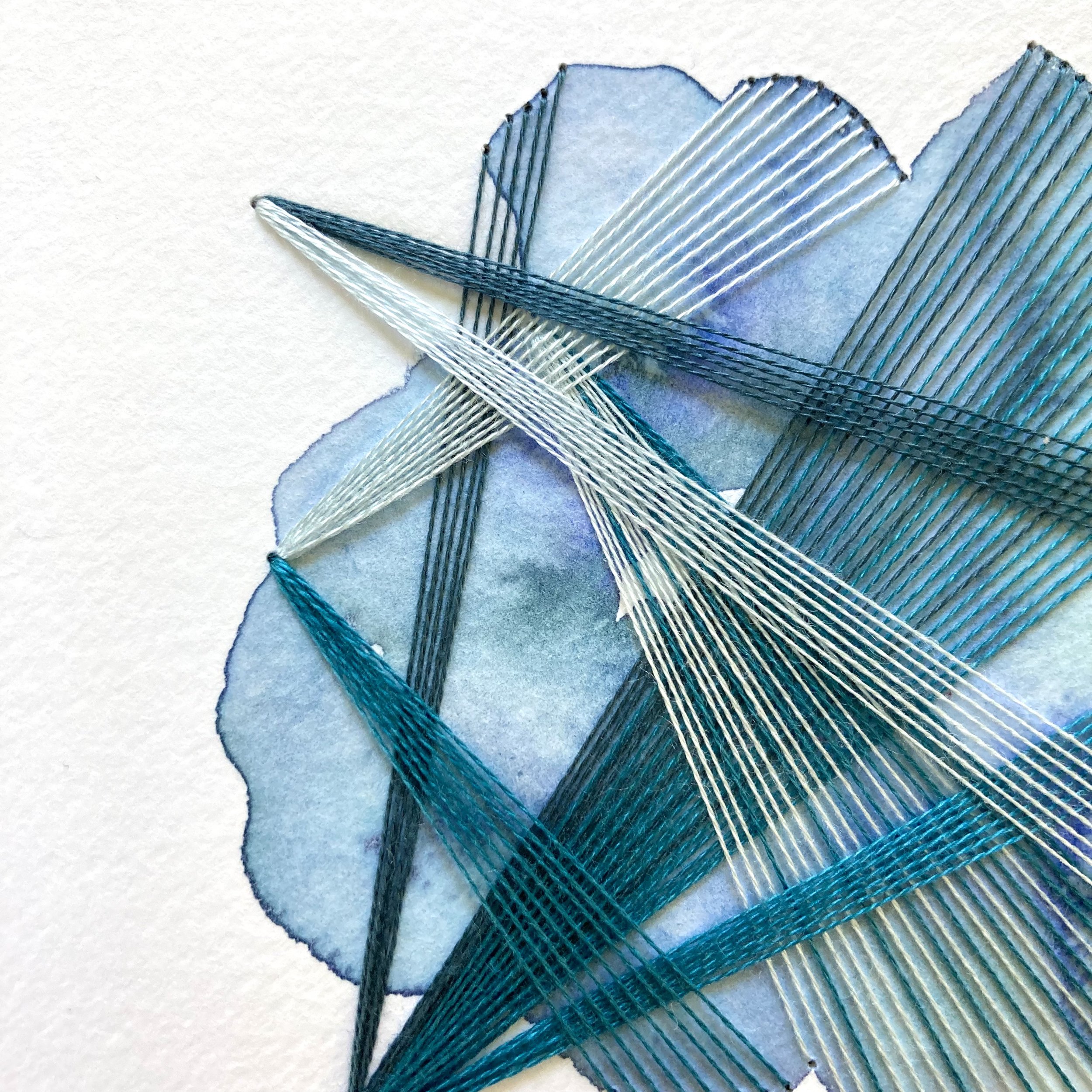 Watercolor and Embroidery in Oceanic--detail 2