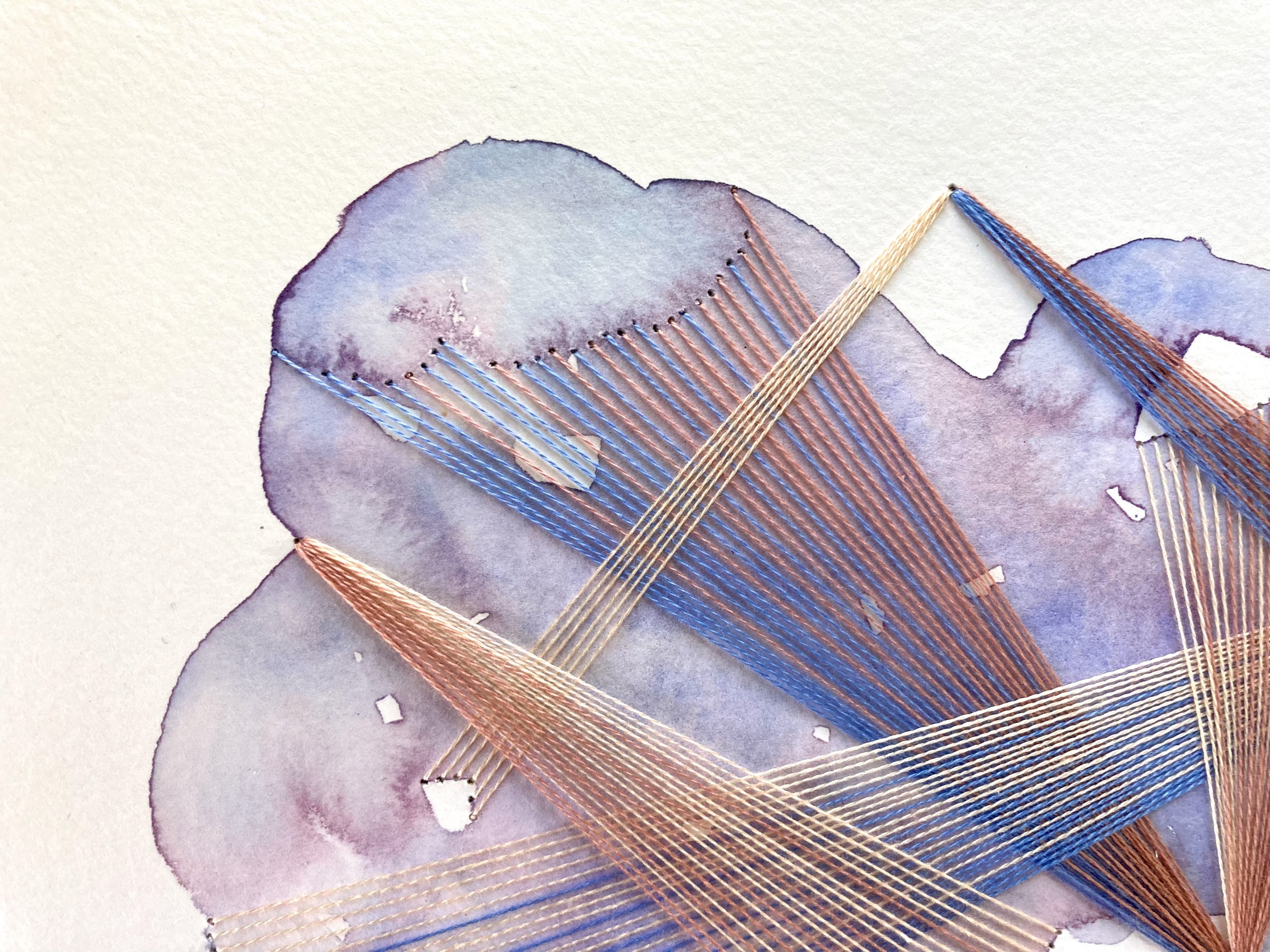 Watercolor and Embroidery in January--detail 2