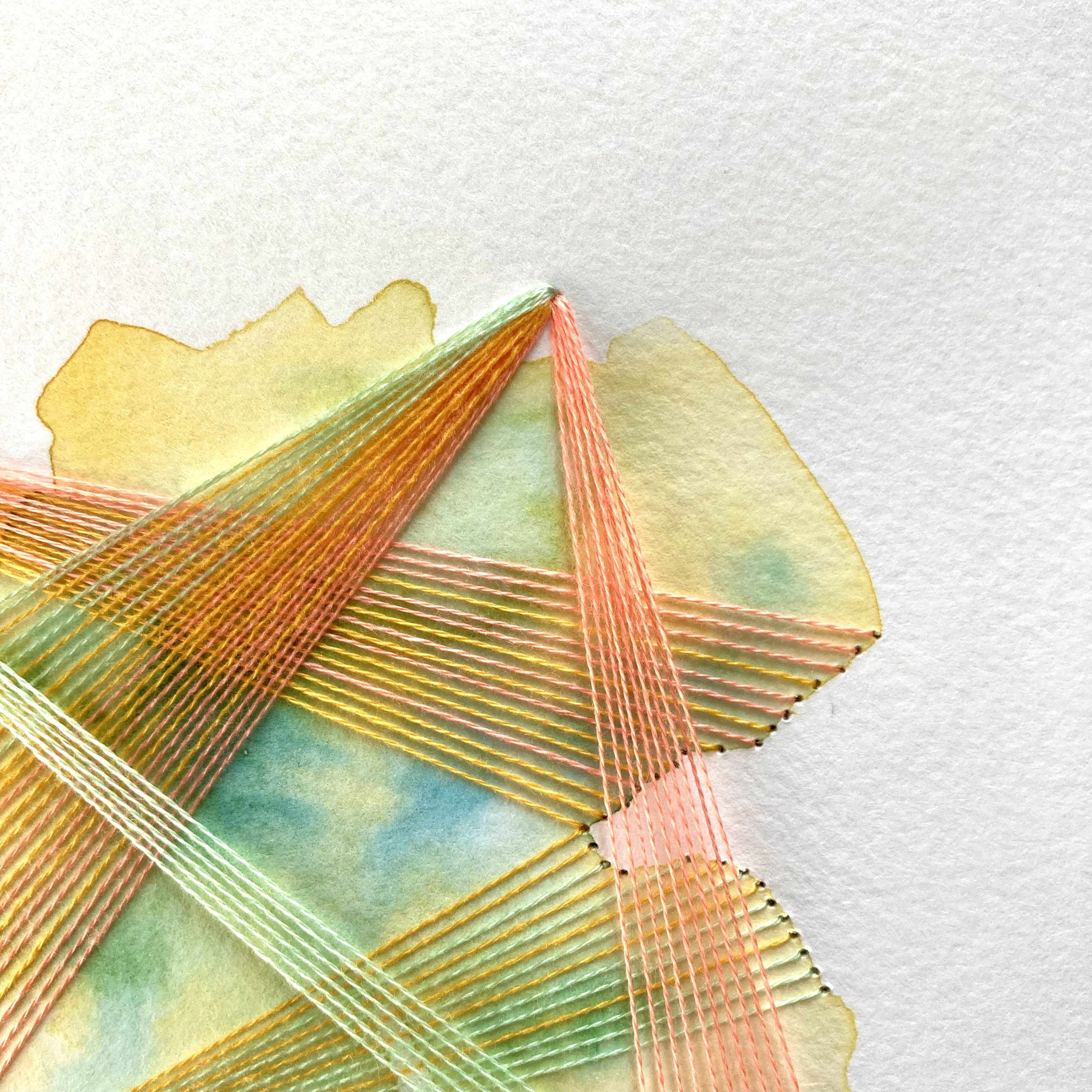 Watercolor and Embroidery in Zest--detail 1