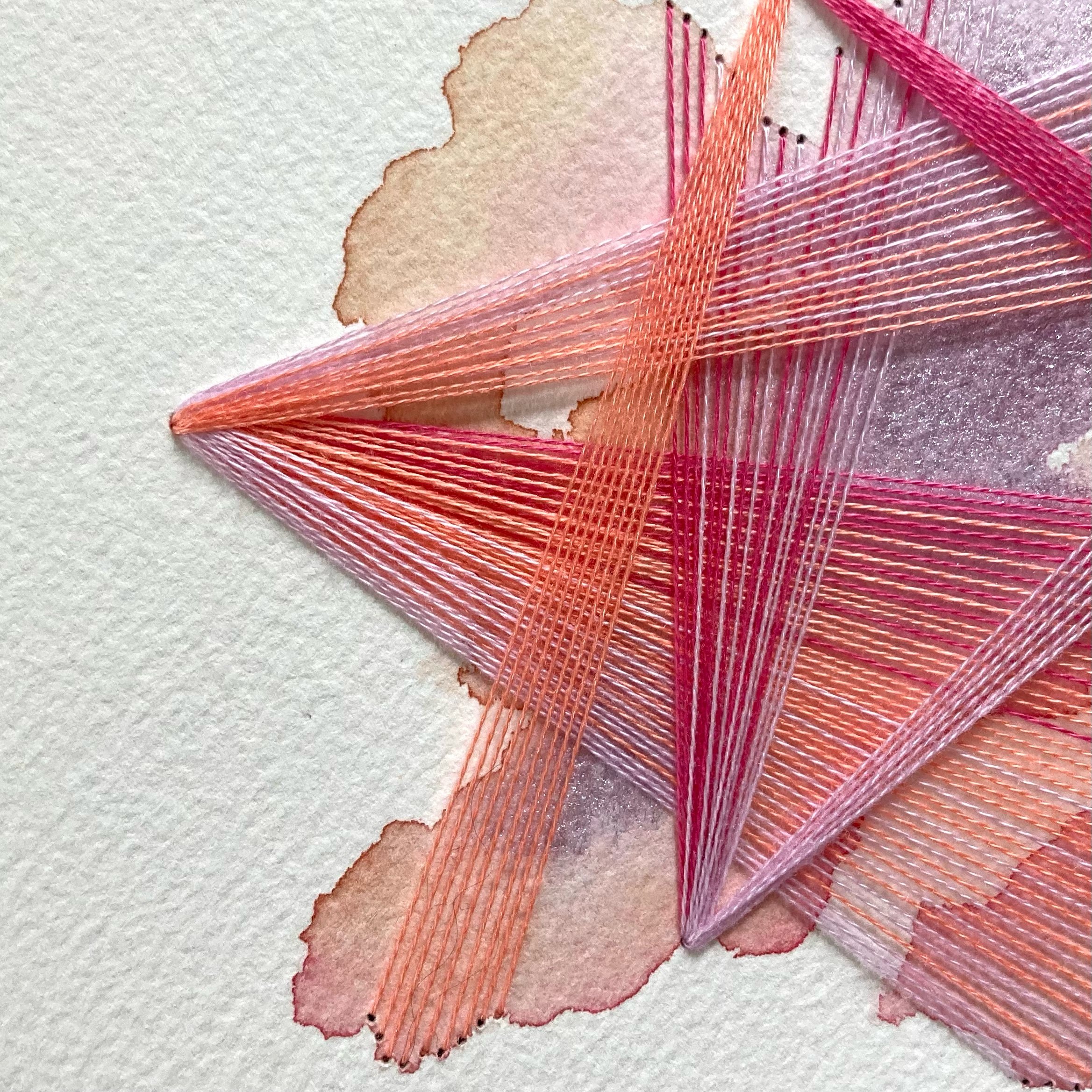 Watercolor and Embroidery in Taffy--detail 2