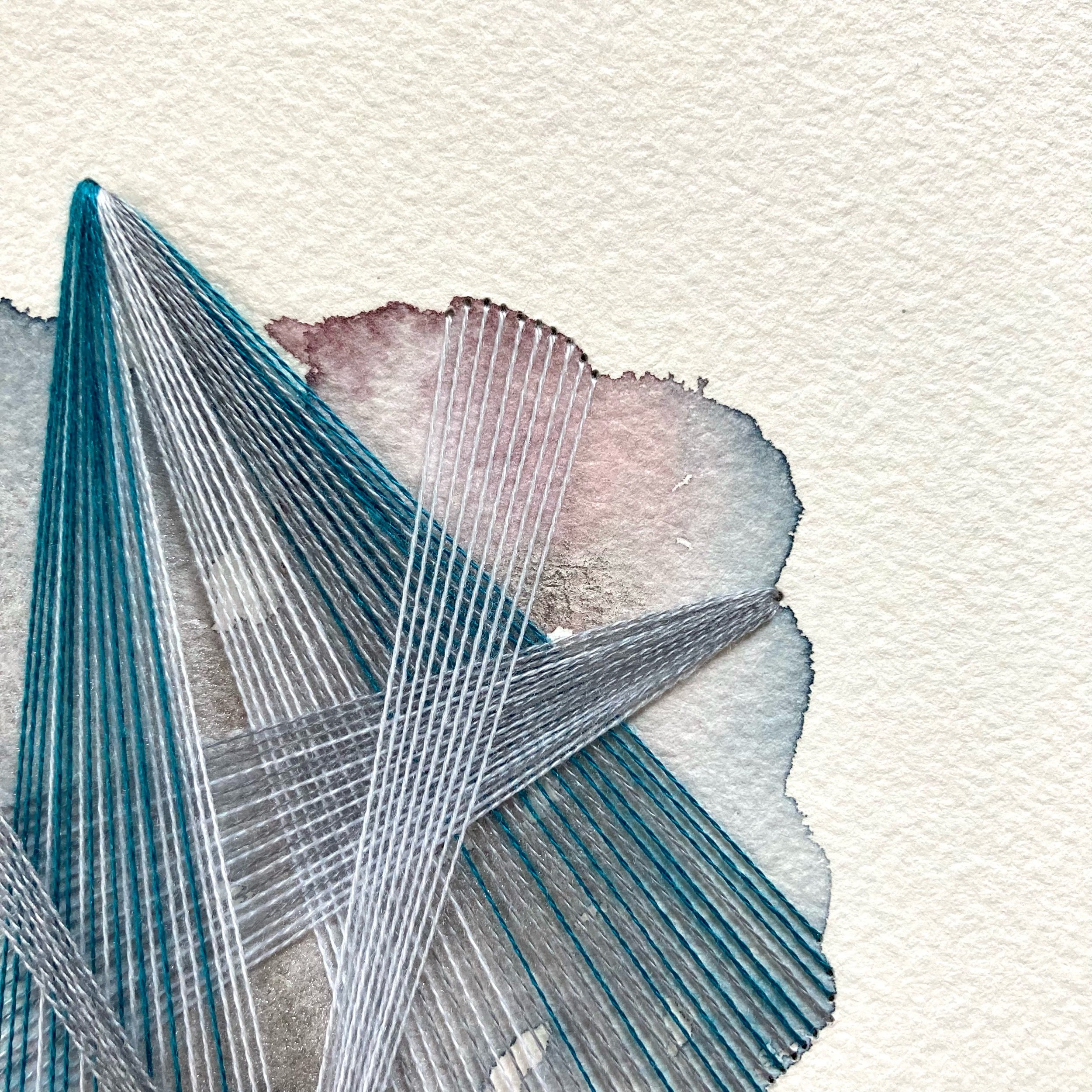Watercolor and Embroidery in Marlin--detail 1