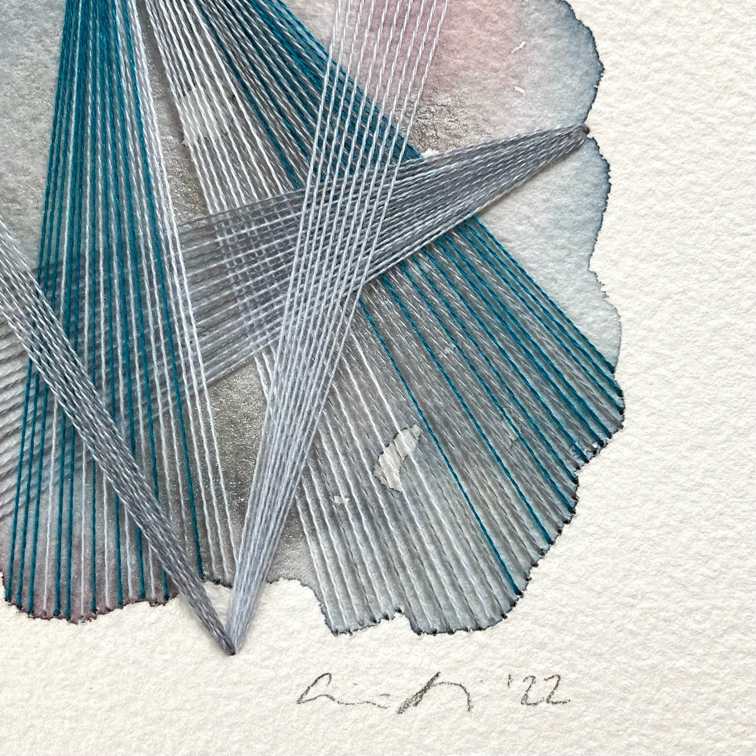 Watercolor and Embroidery in Marlin--detail 3