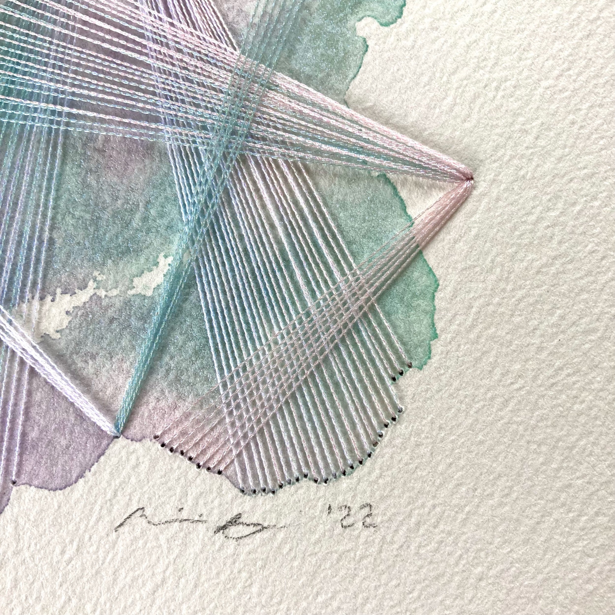 Watercolor and Embroidery in Dreamer--detail 4