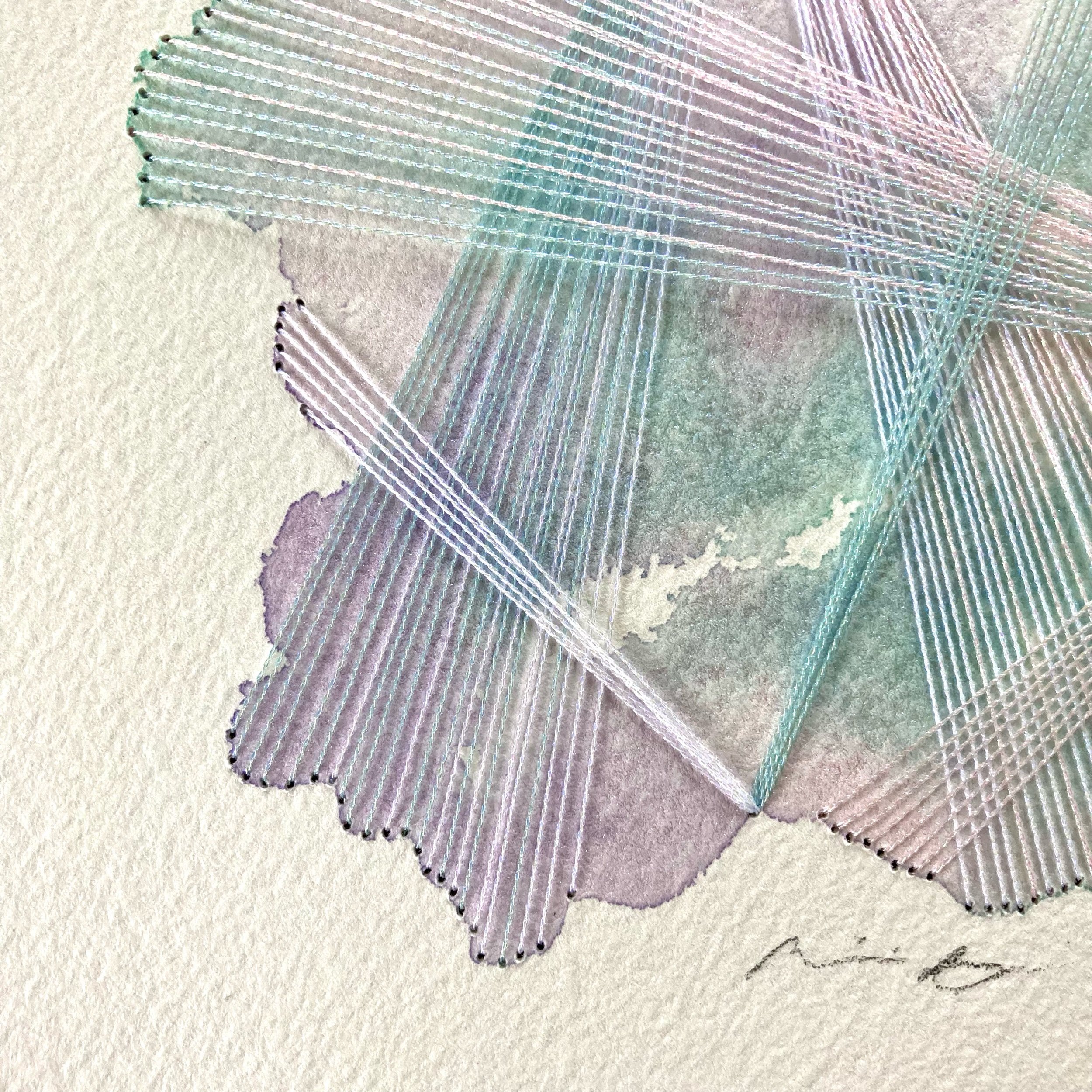 Watercolor and Embroidery in Dreamer--detail 3