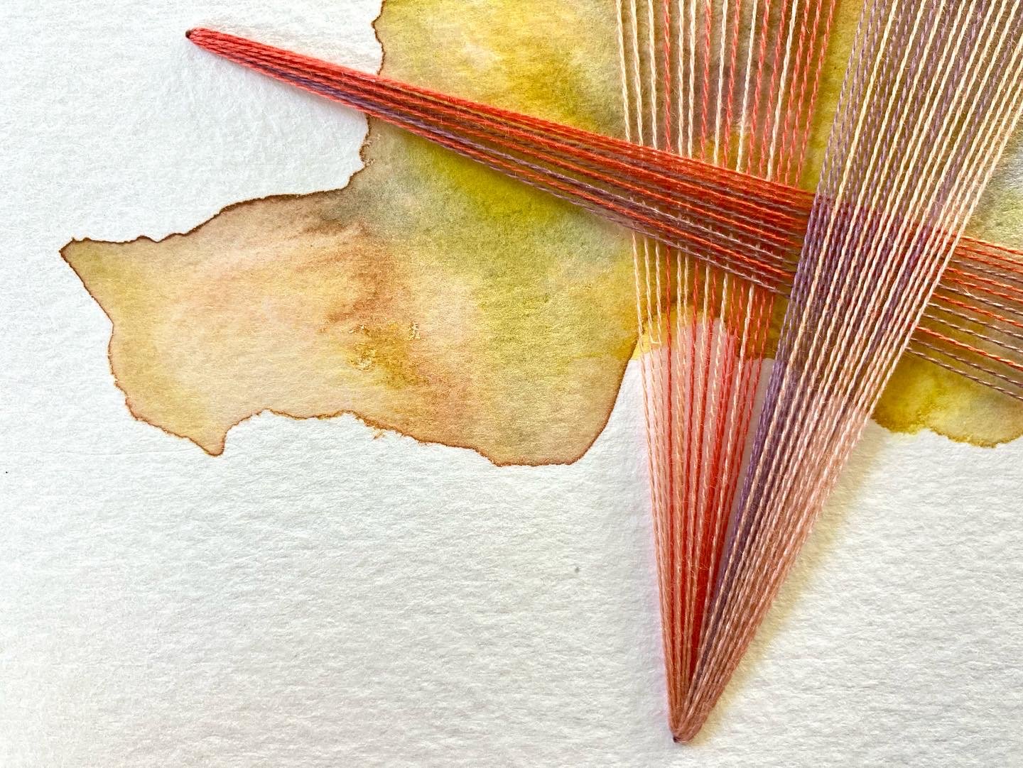 Watercolor and Embroidery in Tropics--detail 3