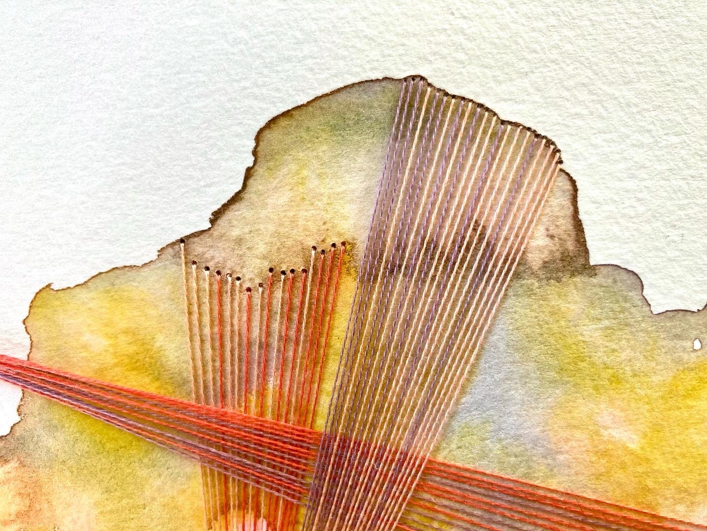 Watercolor and Embroidery in Tropics--detail 2