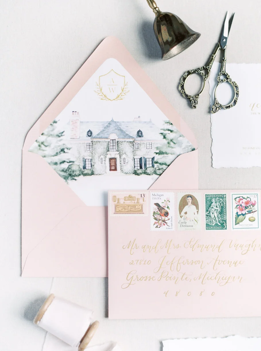 A+beautiful+watercolor+wedding+venue+illustration+highlights+your+wedding+venue+and+your+stationery+at+the+same+time%21++A+bold+envelope+liner+pairs+beautifully+with+this+hand+illustrated+wedding+stationery+suite.jpg